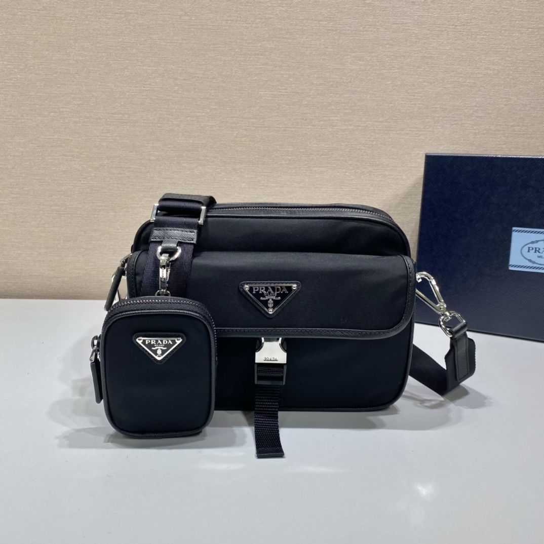 Prada Re-Nylon Saffiano Leather Shoulder Bag ( 22-16-5cm) - everydesigner