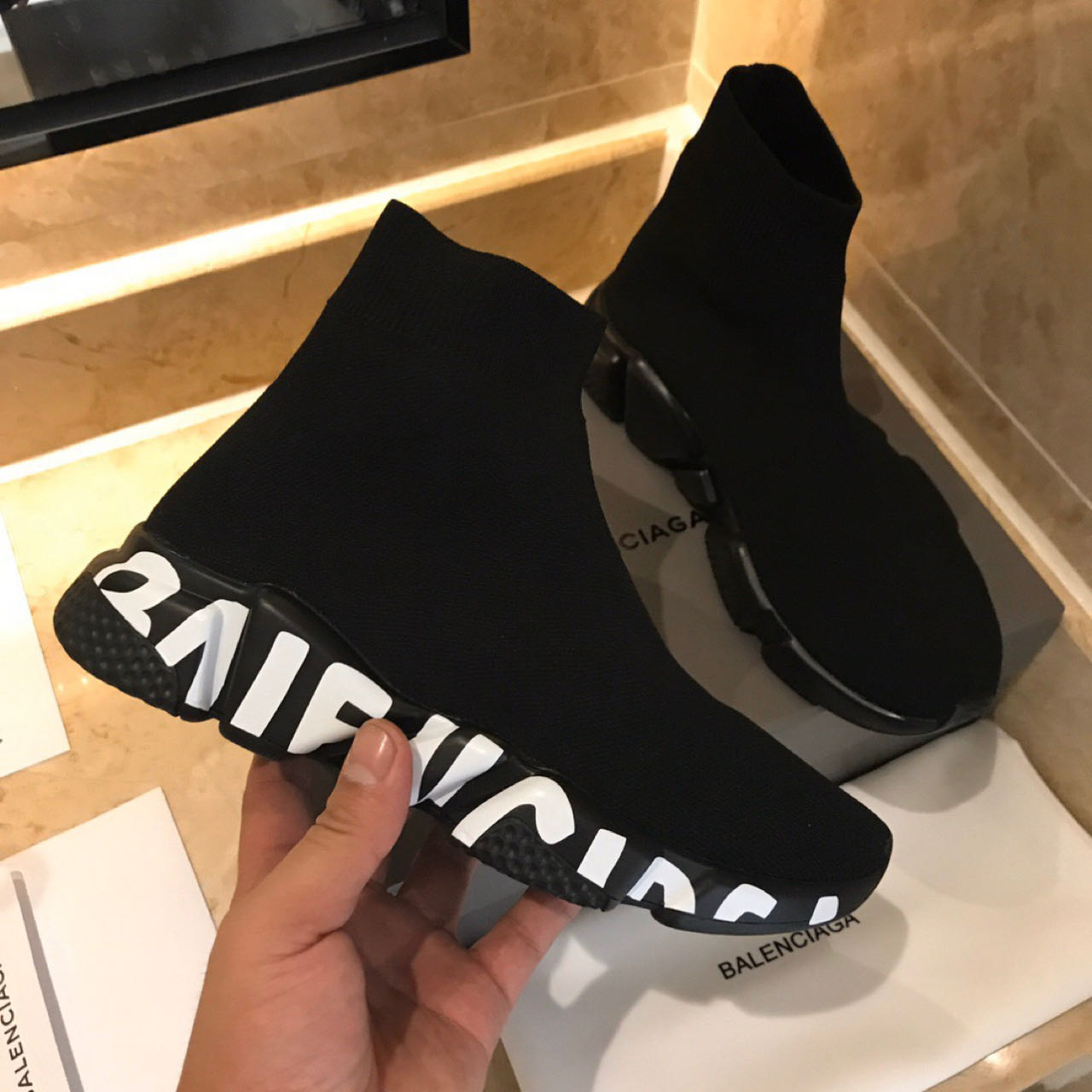 Balenciaga Speed Sneaker In Black  - everydesigner