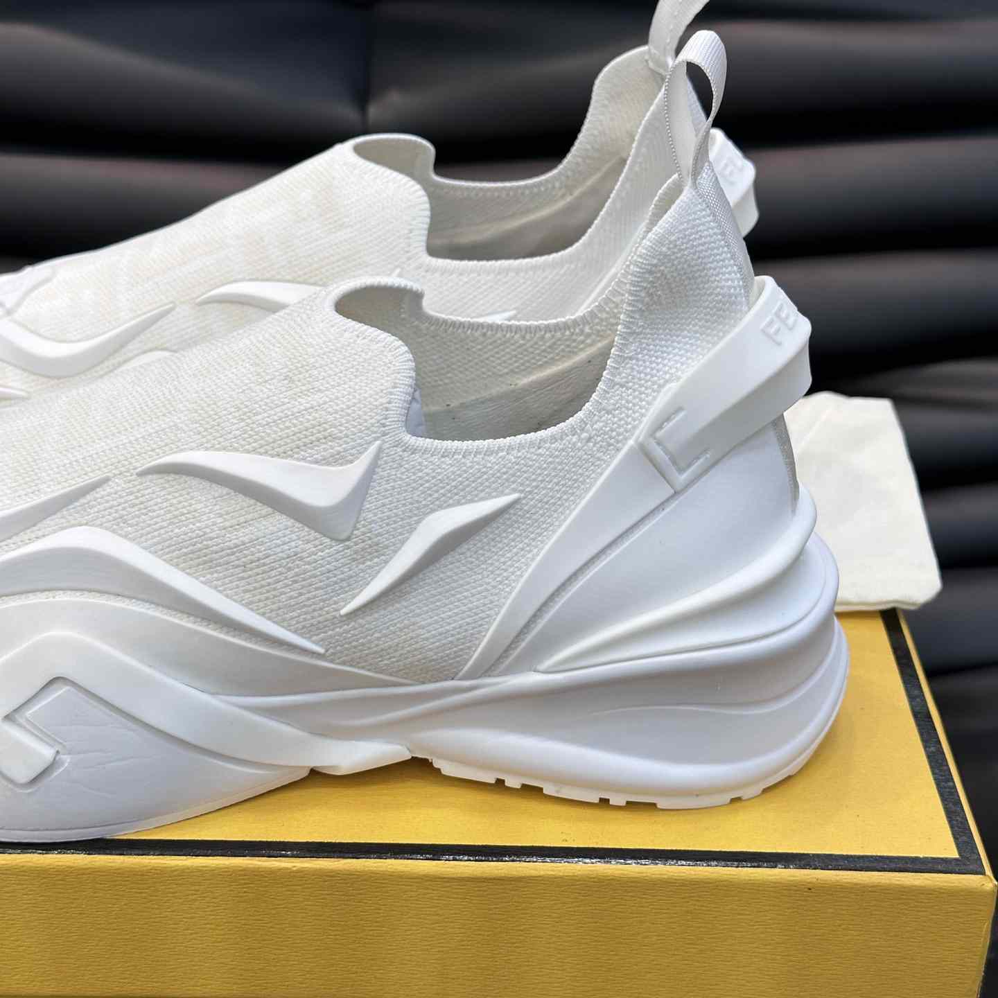 Fendi Flow White Mesh Running Sneakers - everydesigner