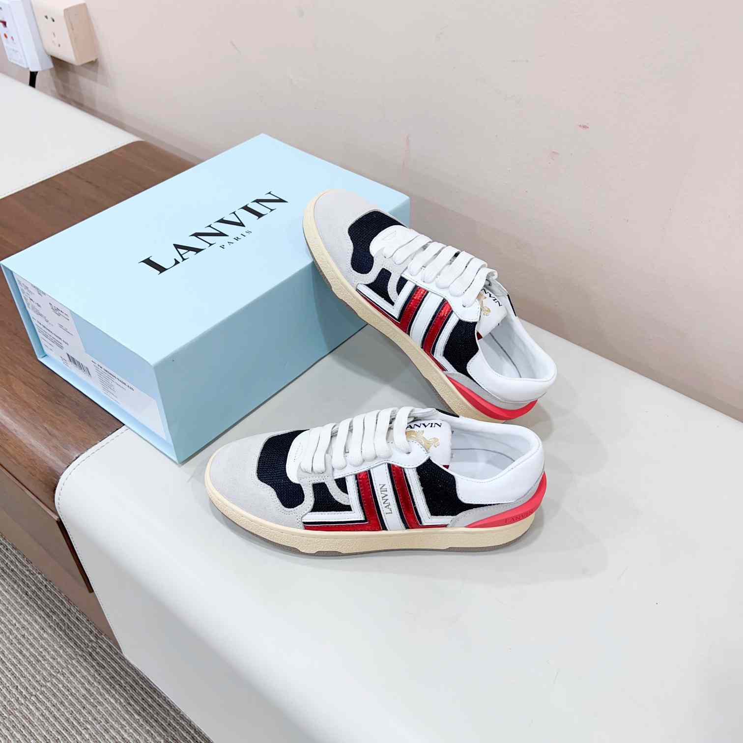 Lanvin Leather Low-top Clay Sneakers - everydesigner