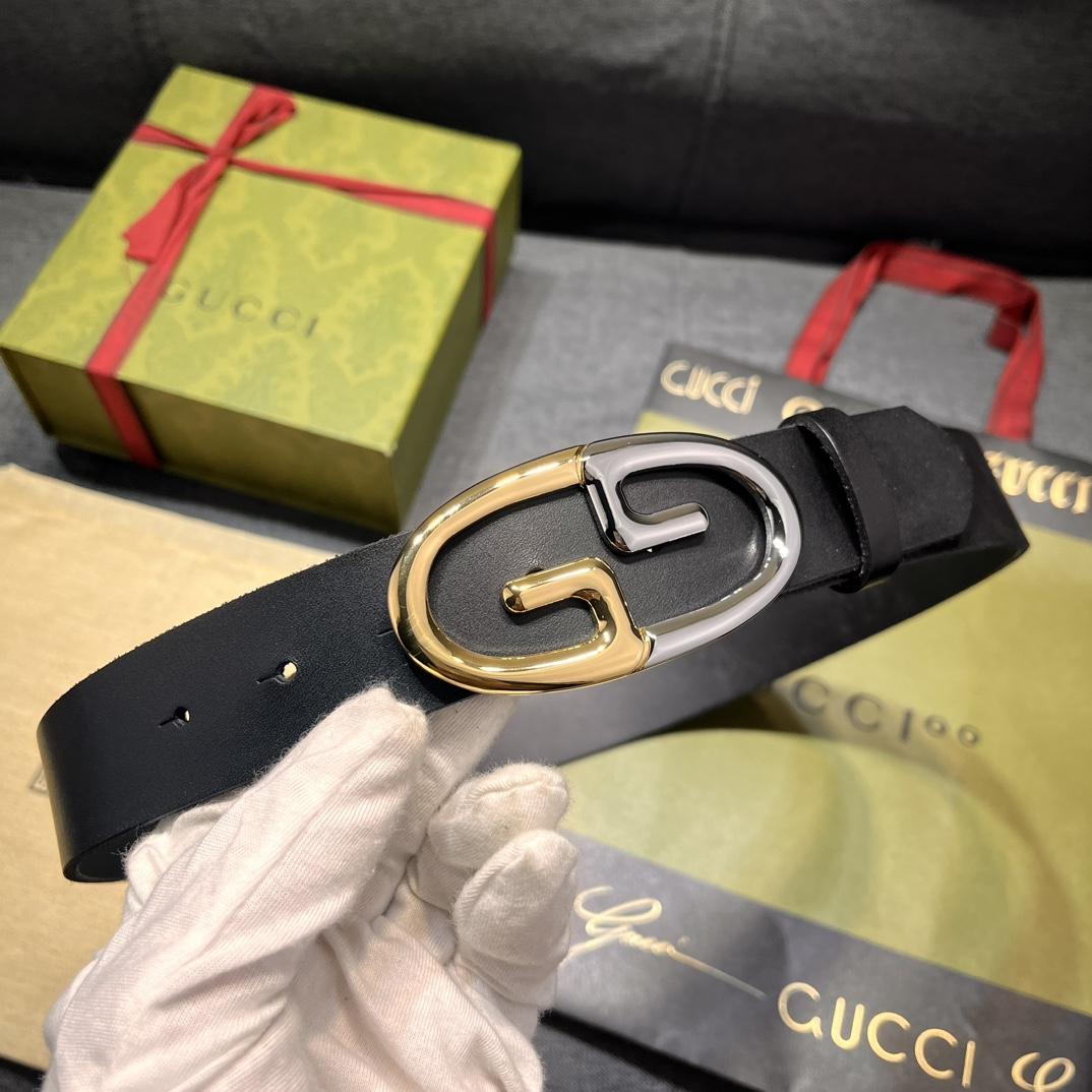 Gucci Belt With Two-toned Metal Buckle - everydesigner