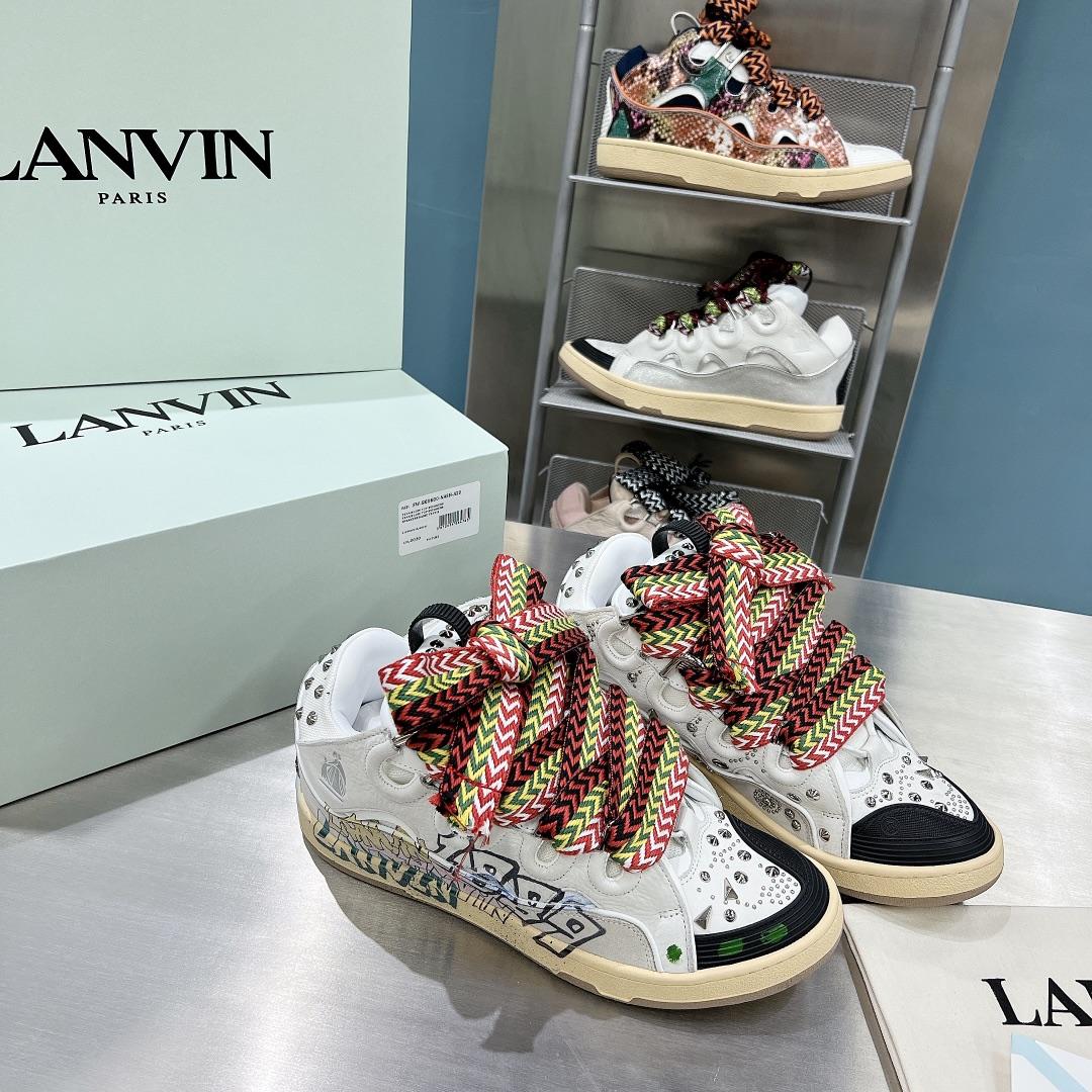 Lanvin Curb Lace Up Sneakers - everydesigner