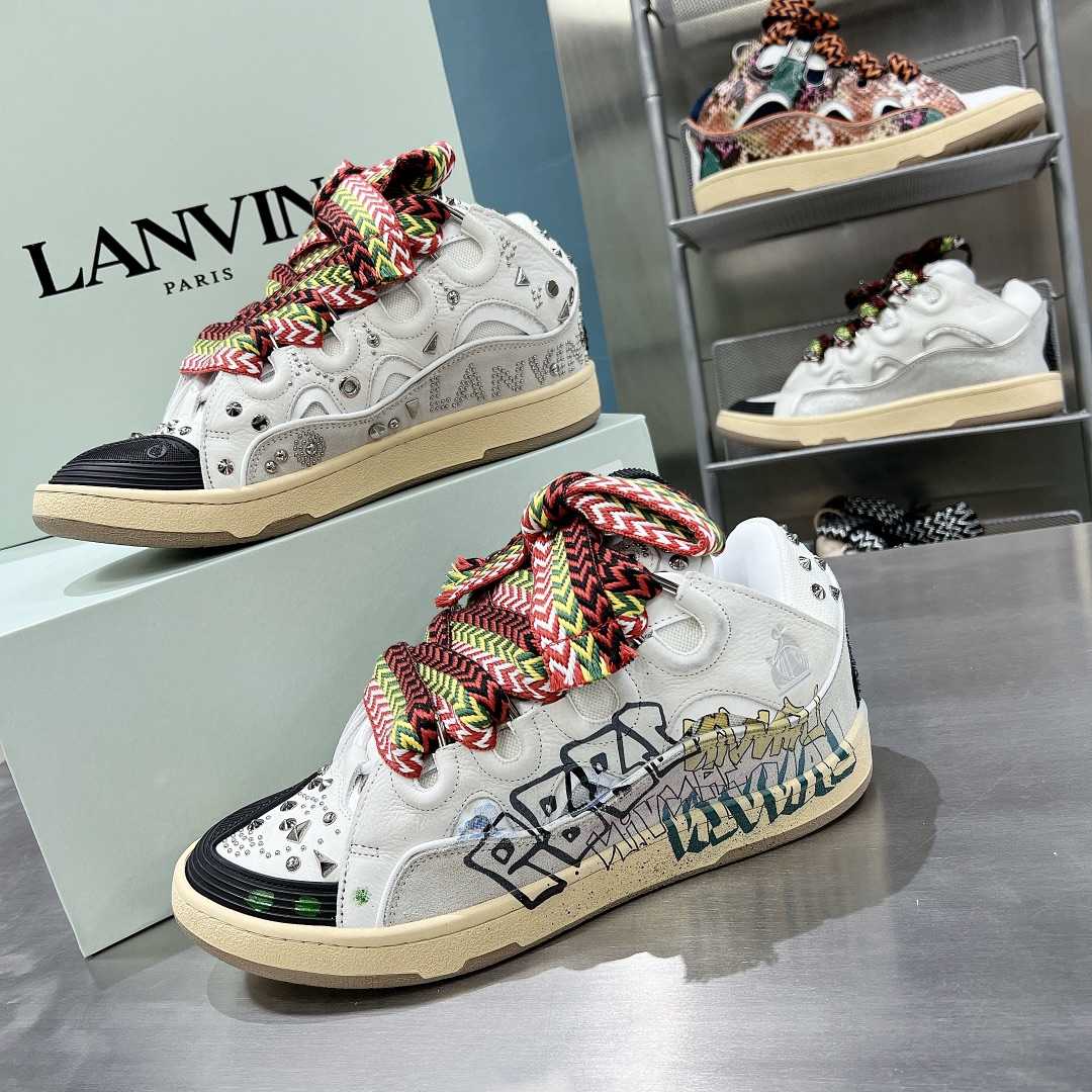 Lanvin Curb Lace Up Sneakers - everydesigner