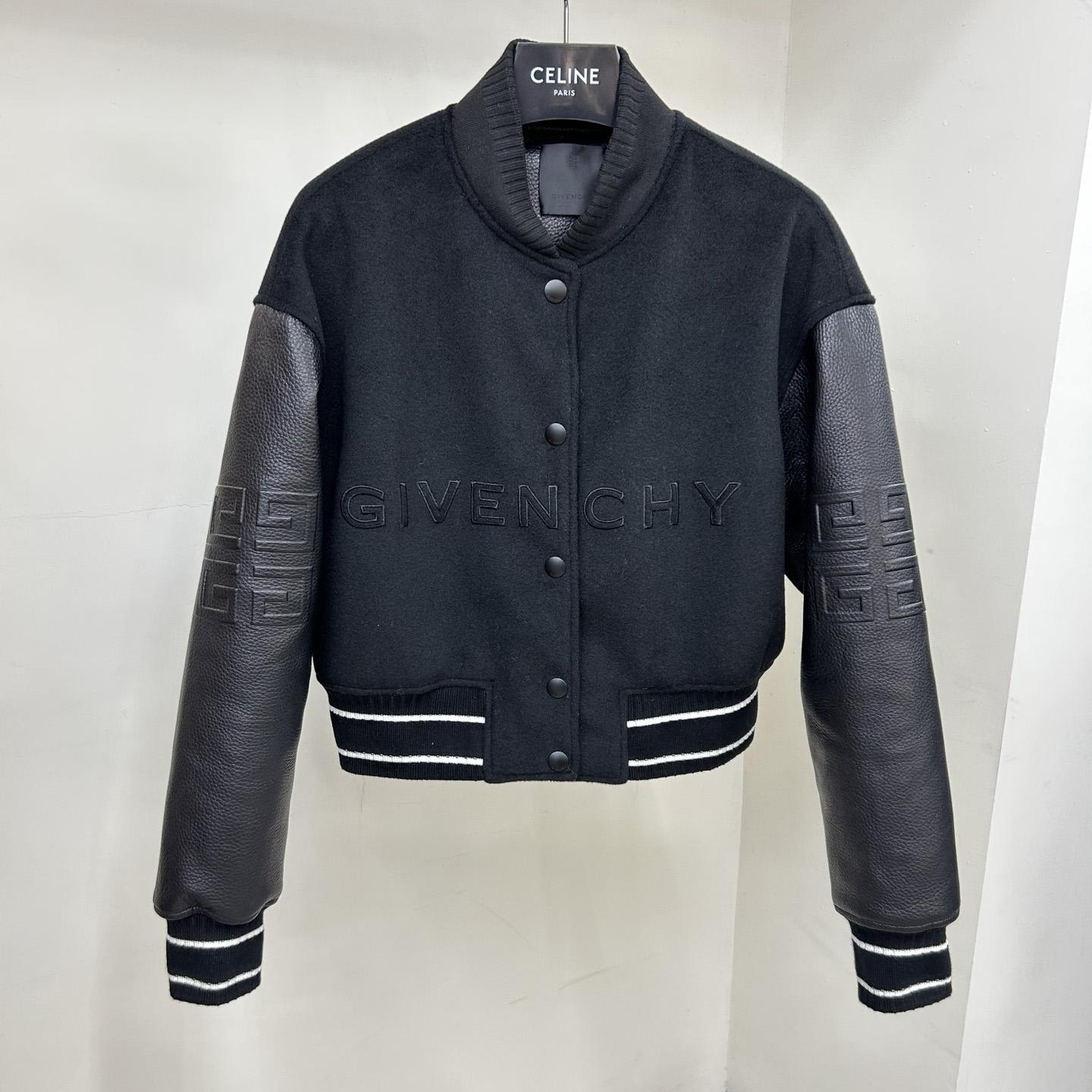 Givenchy Black Cropped Varsity Jacket - everydesigner