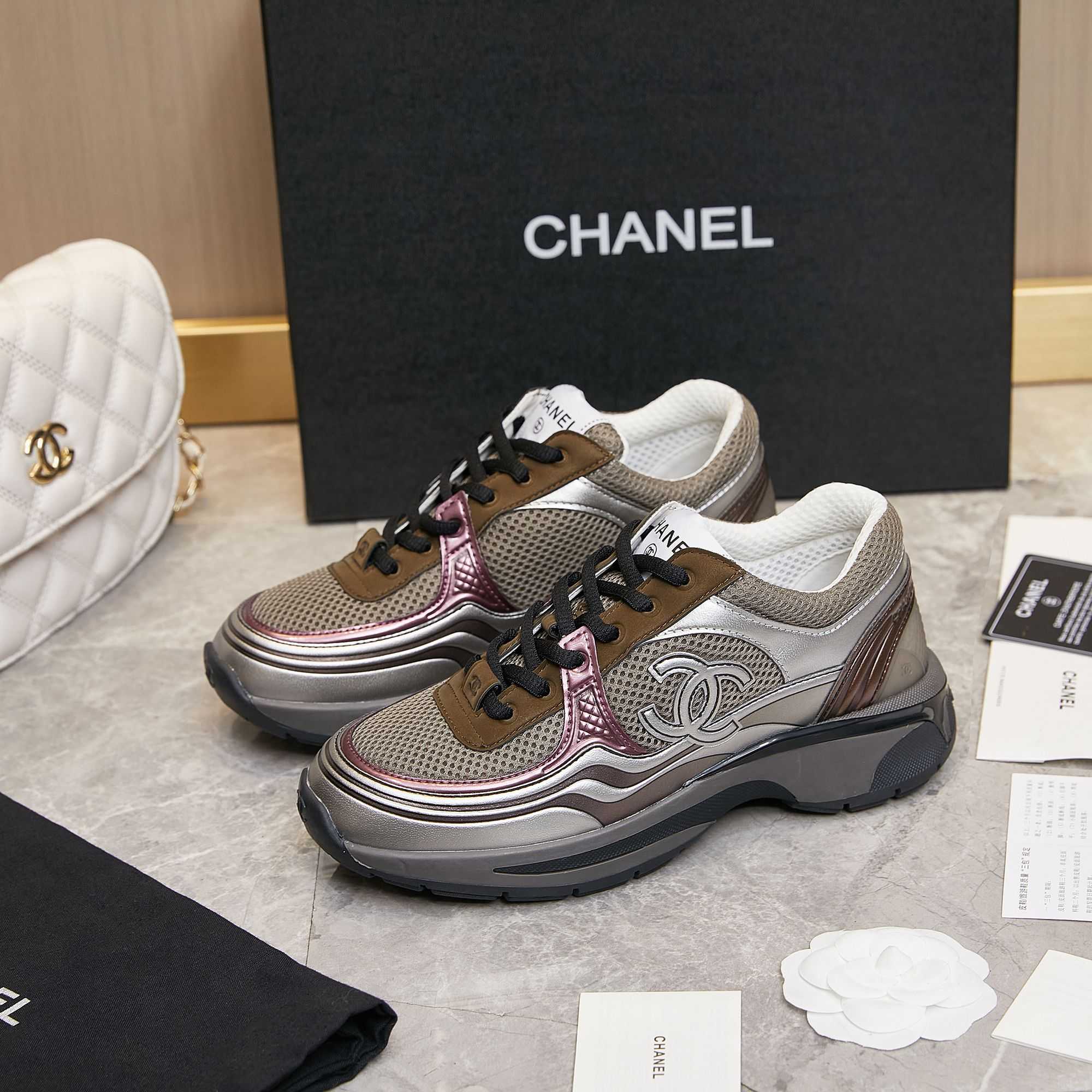 Chanel Fabric & Laminated Sneakers - everydesigner