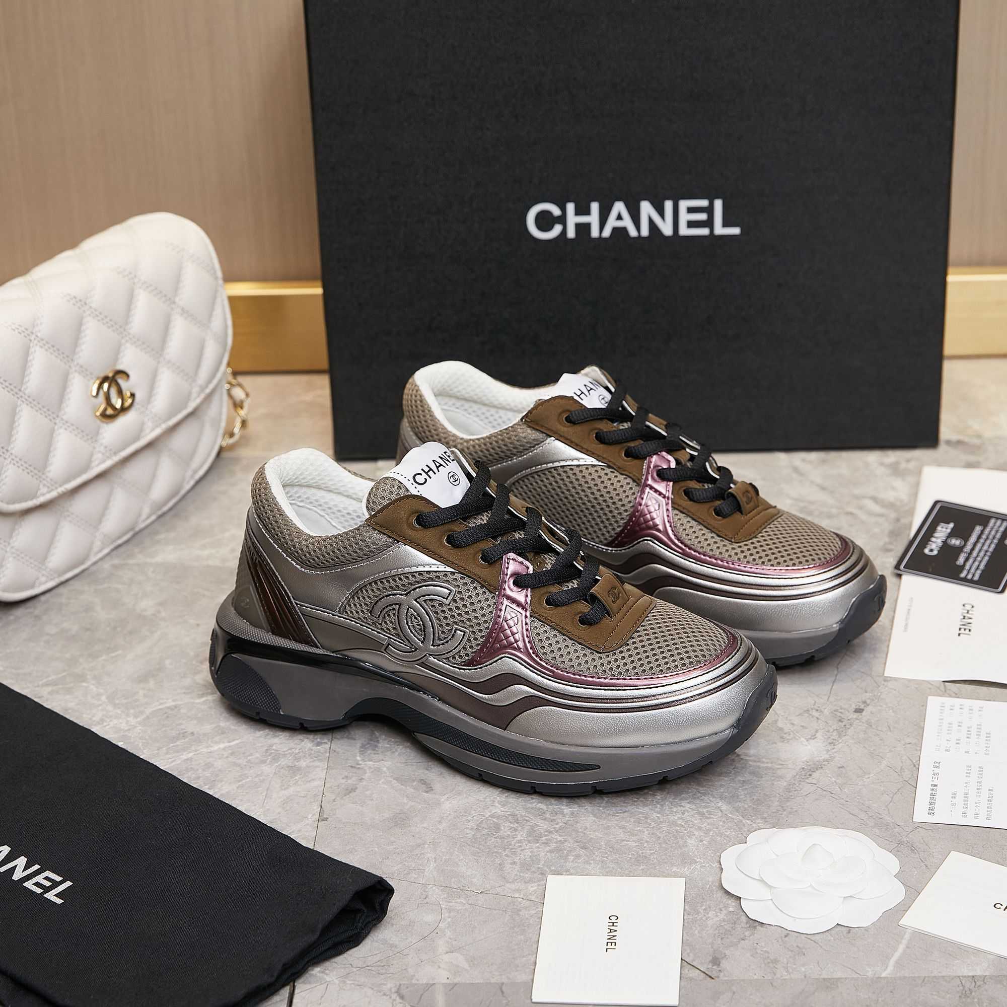 Chanel Fabric & Laminated Sneakers - everydesigner