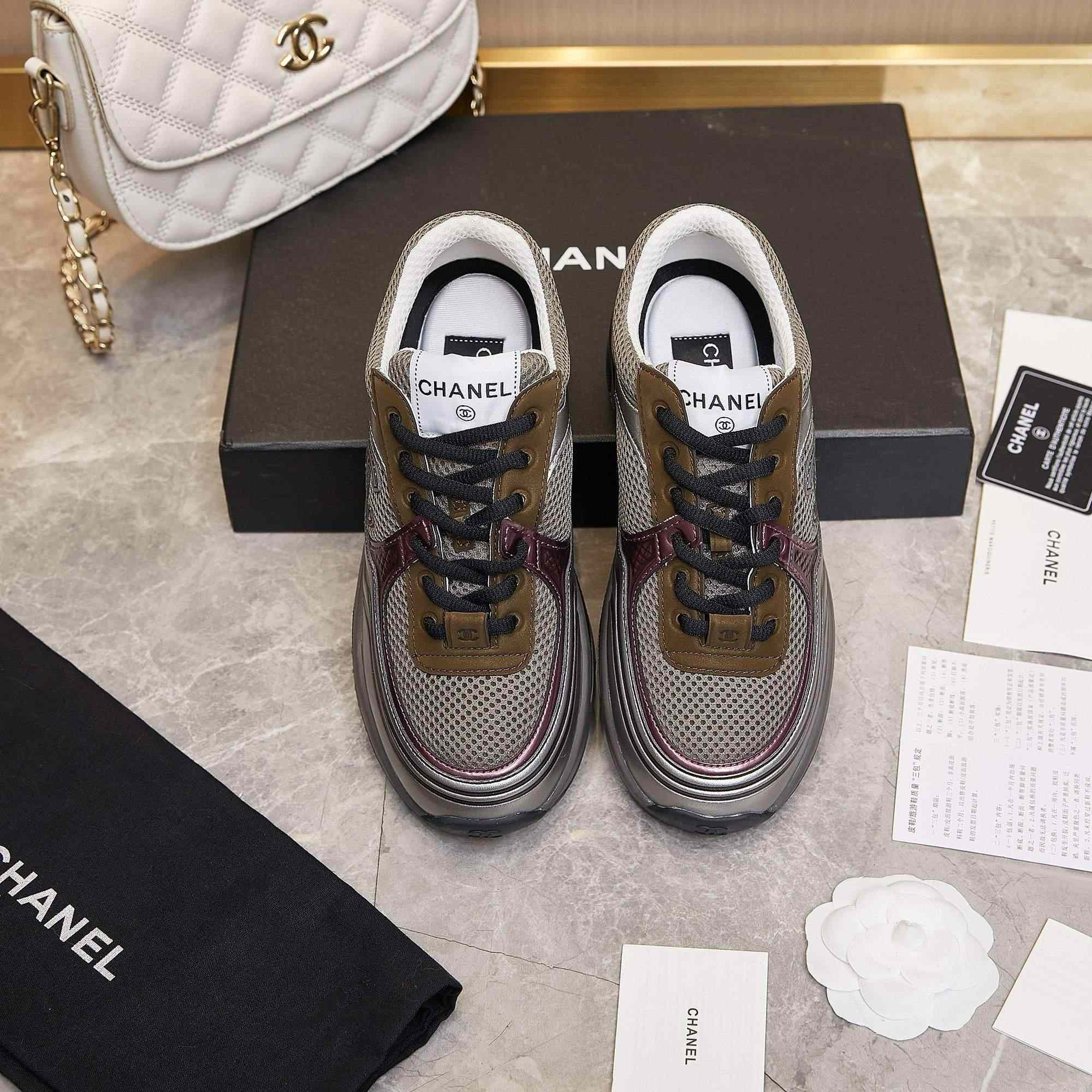 Chanel Fabric & Laminated Sneakers - everydesigner