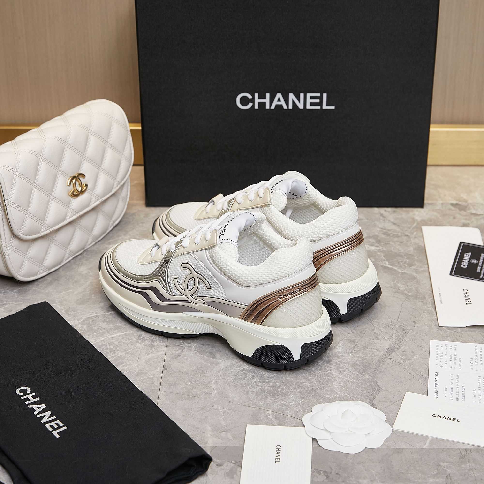 Chanel Fabric & Laminated Sneakers - everydesigner