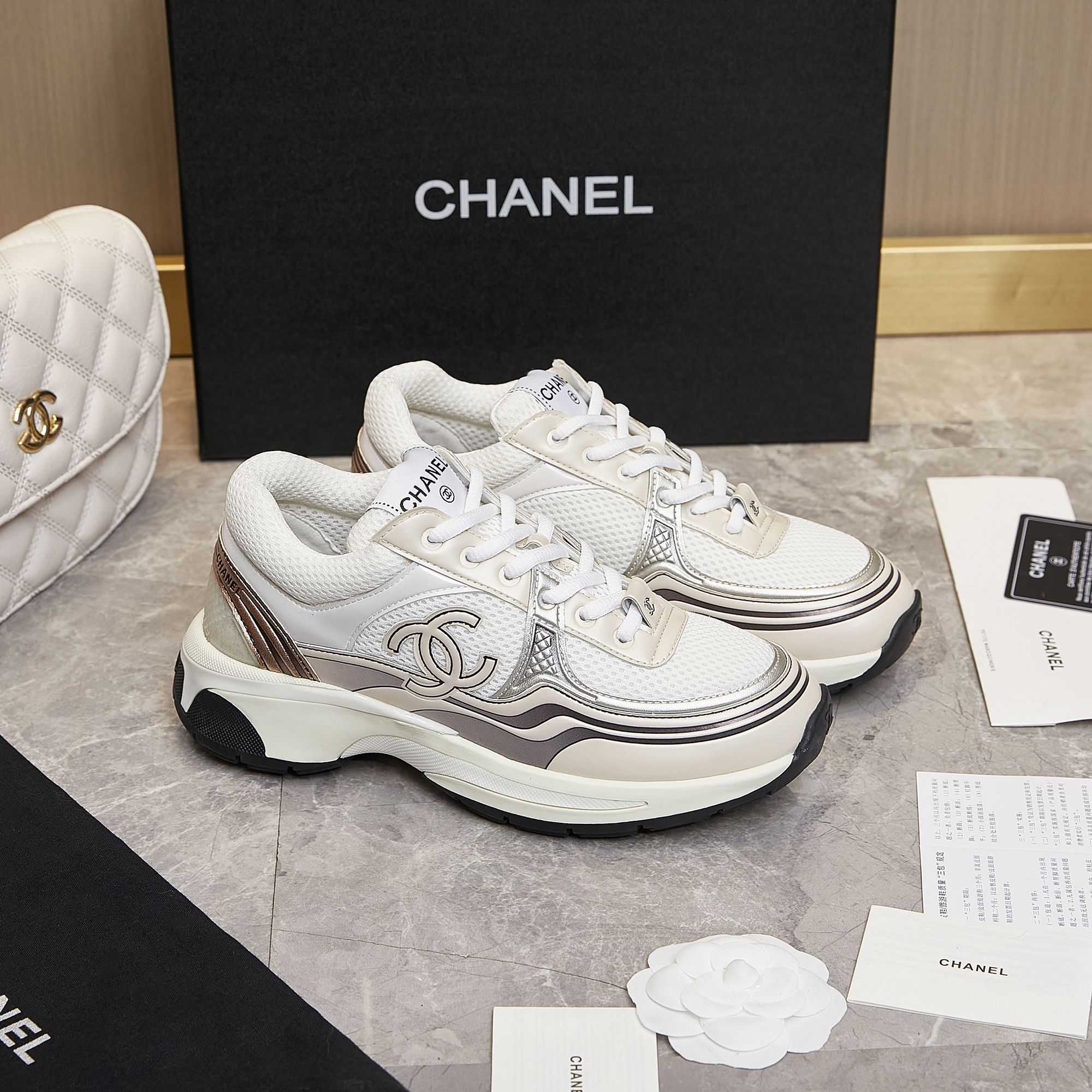 Chanel Fabric & Laminated Sneakers - everydesigner