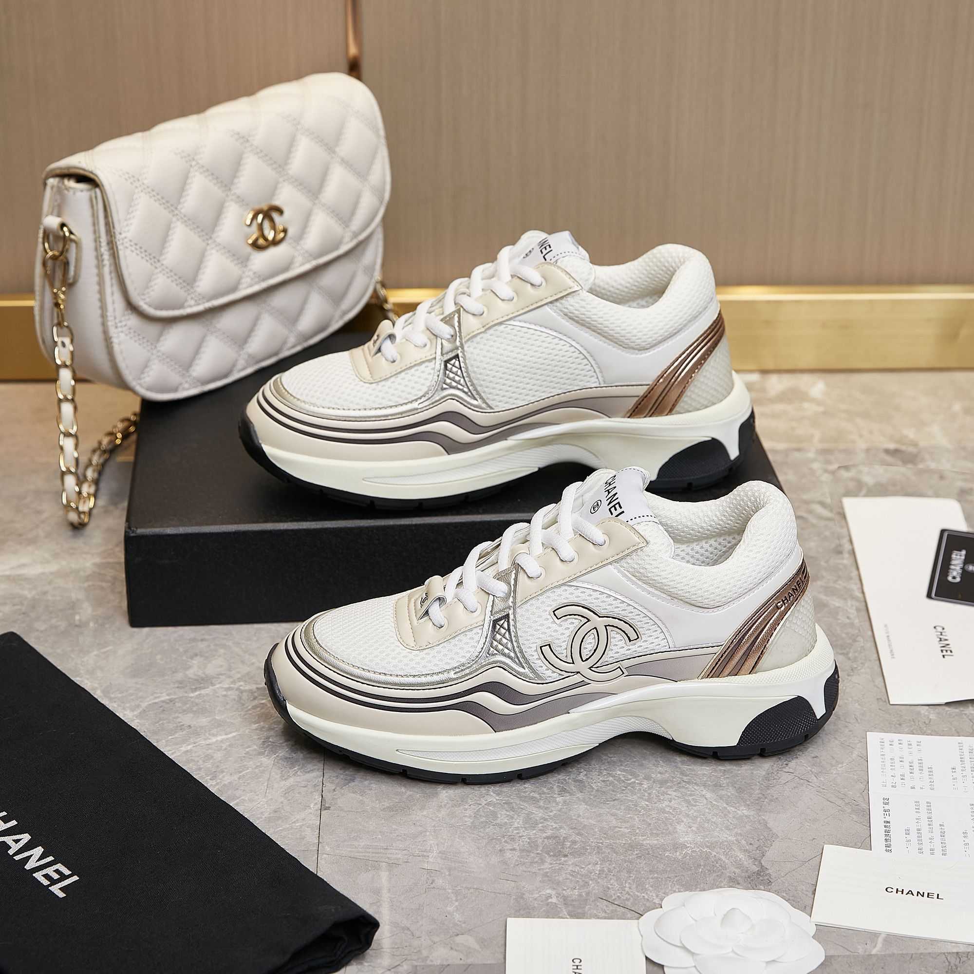 Chanel Fabric & Laminated Sneakers - everydesigner