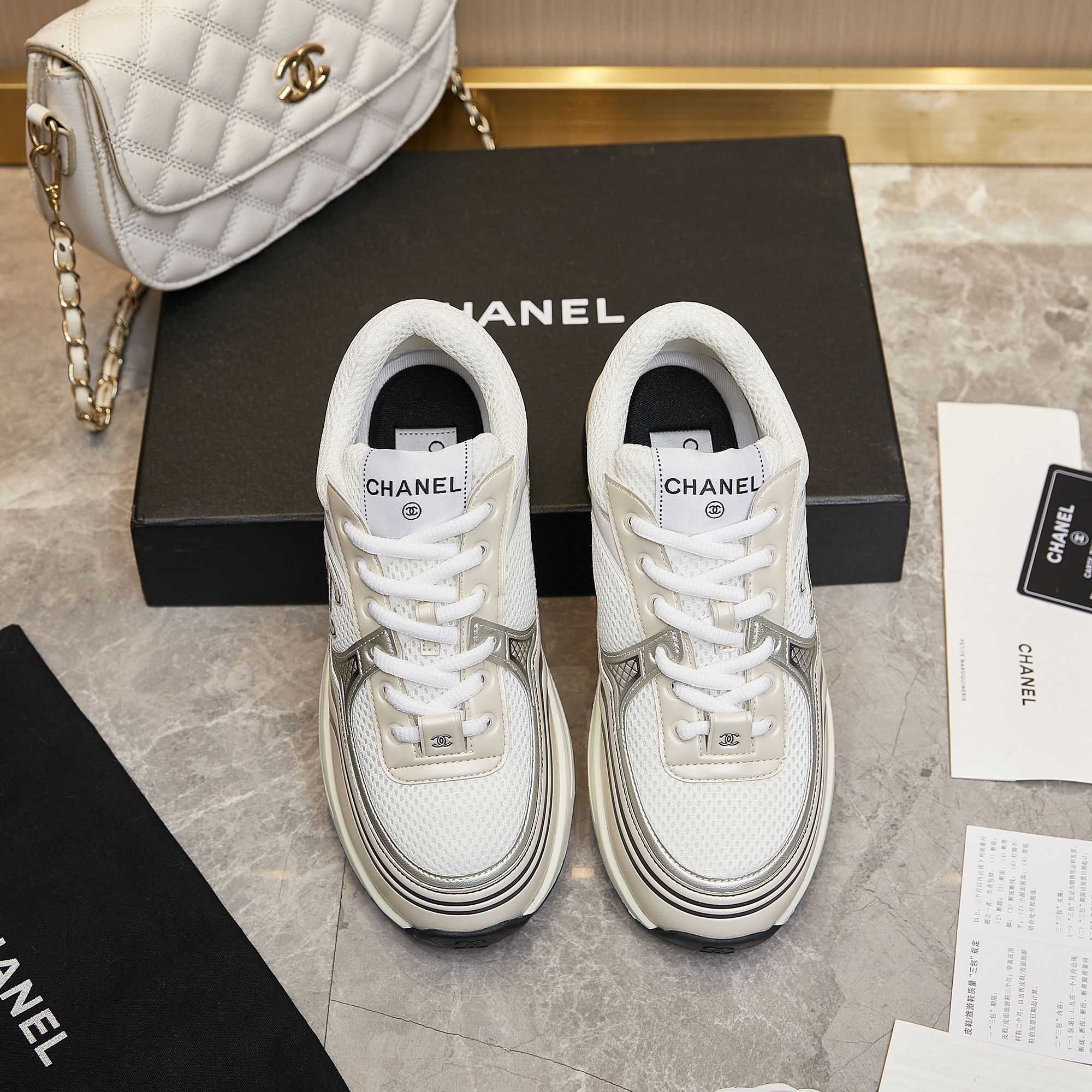 Chanel Fabric & Laminated Sneakers - everydesigner