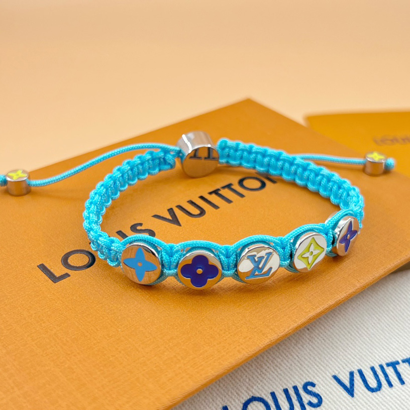 Louis Vuitton Monogram Colors Braided Bracelet   M1088A - everydesigner