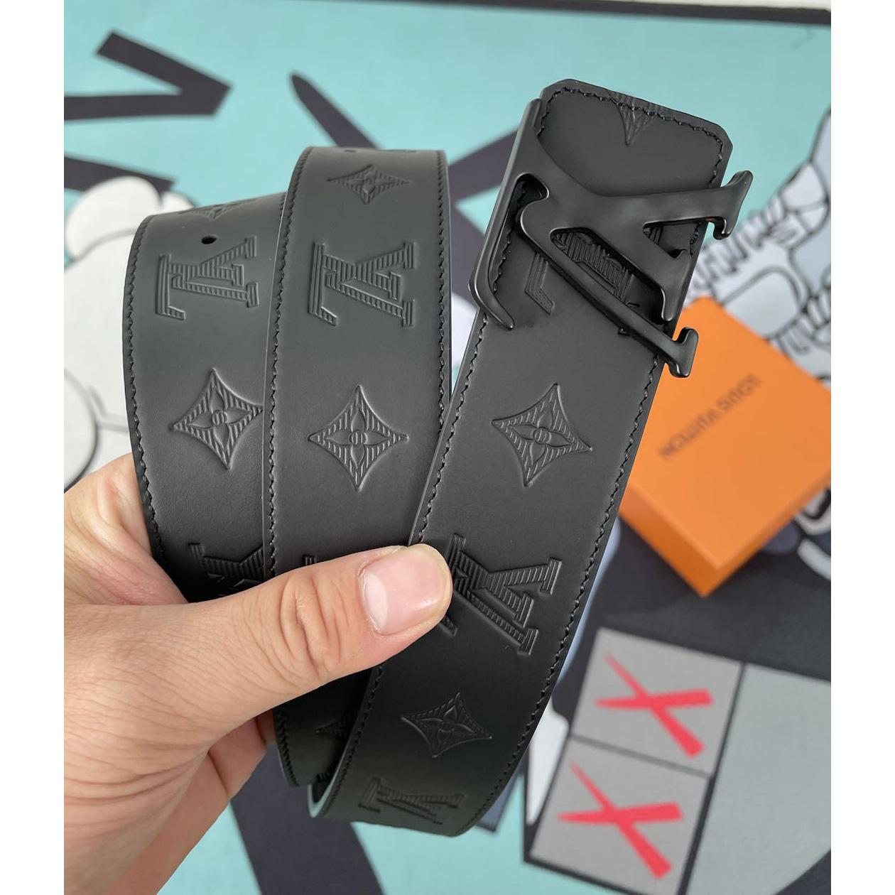 Louis Vuitton Monogram Black Leather Belt - everydesigner