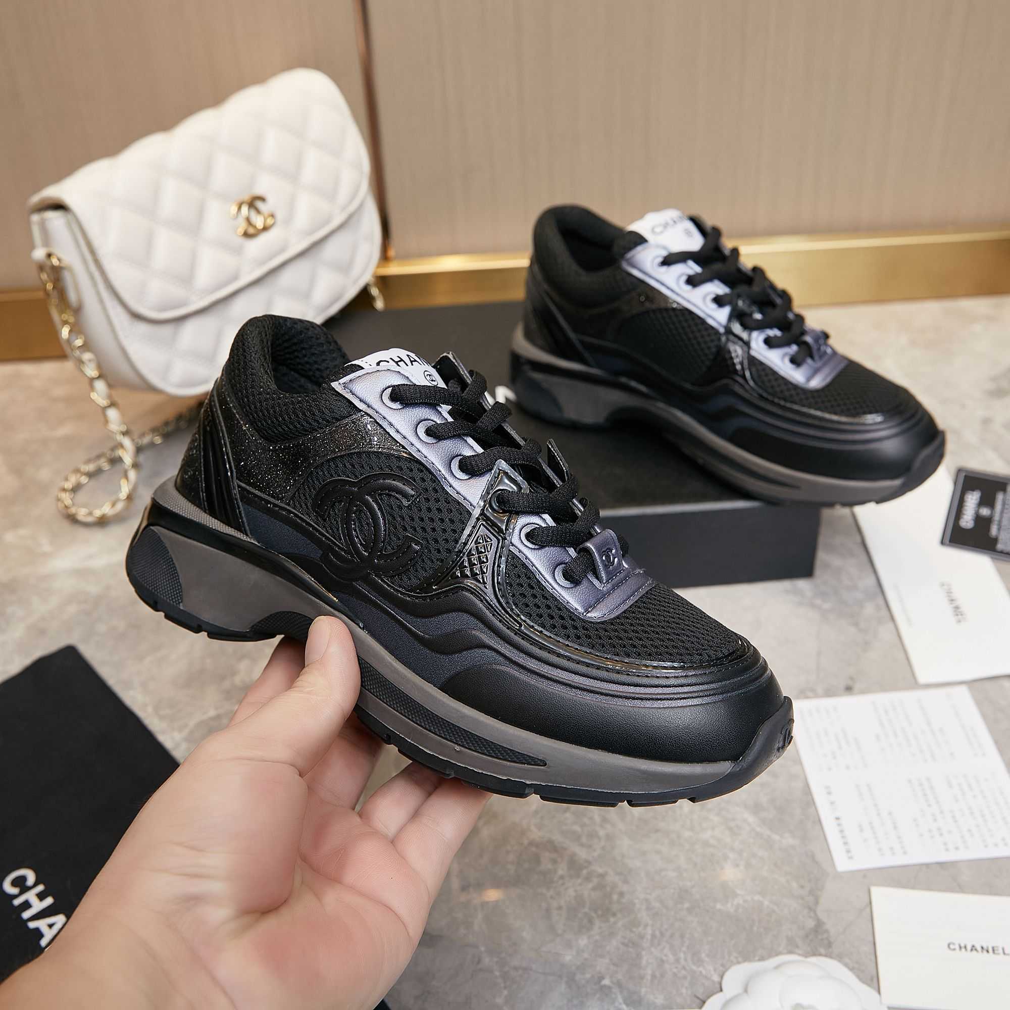 Chanel Fabric & Laminated Sneakers - everydesigner