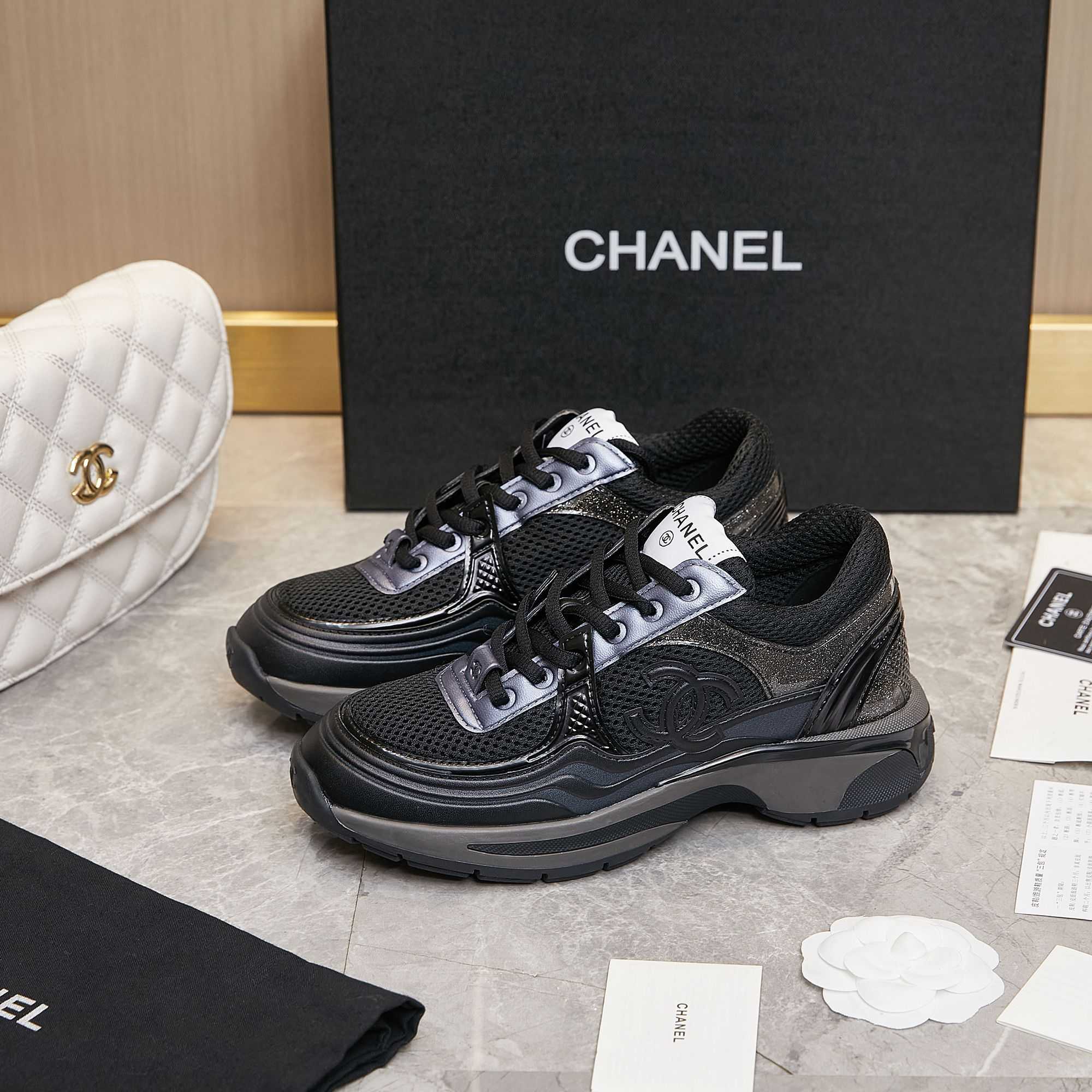 Chanel Fabric & Laminated Sneakers - everydesigner