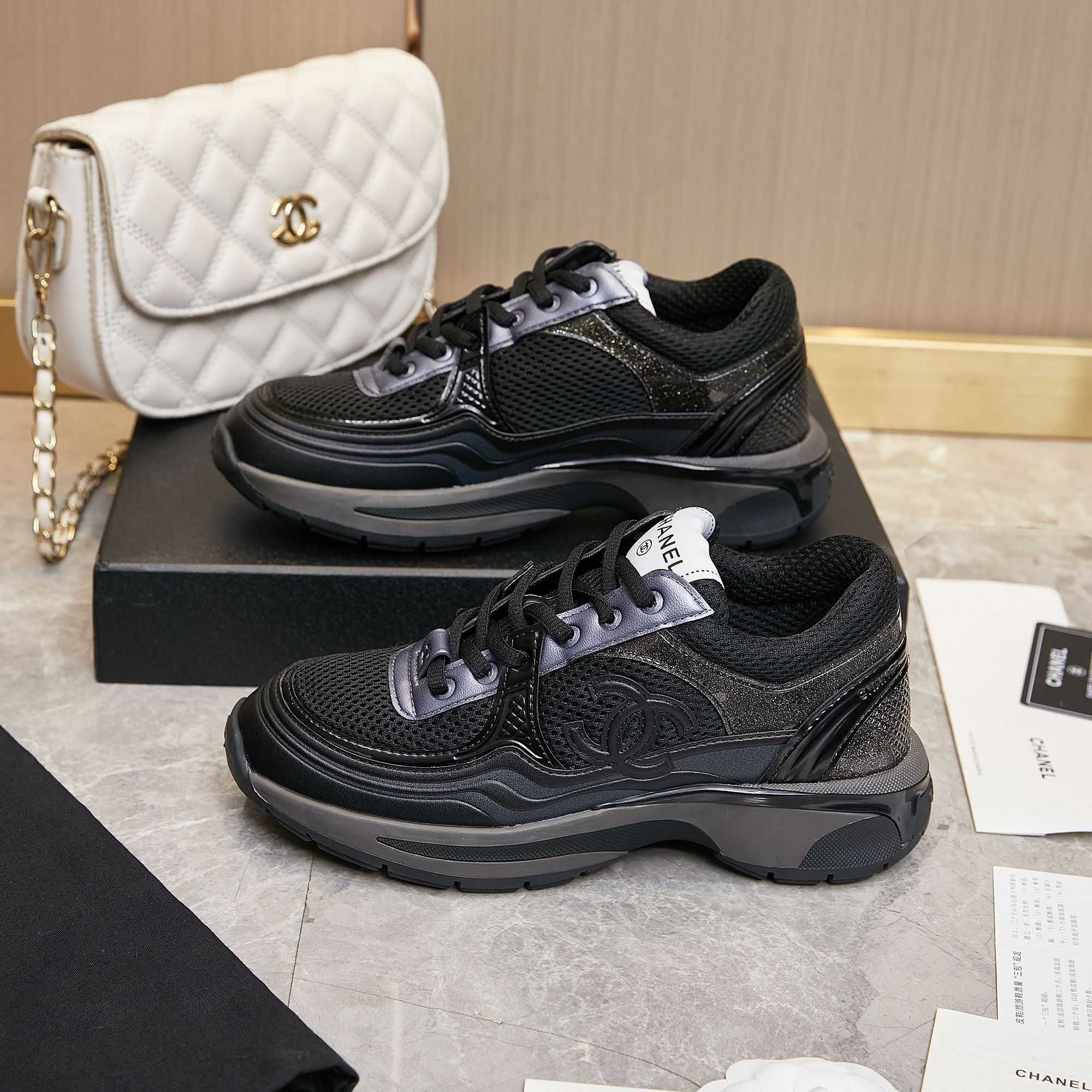 Chanel Fabric & Laminated Sneakers - everydesigner