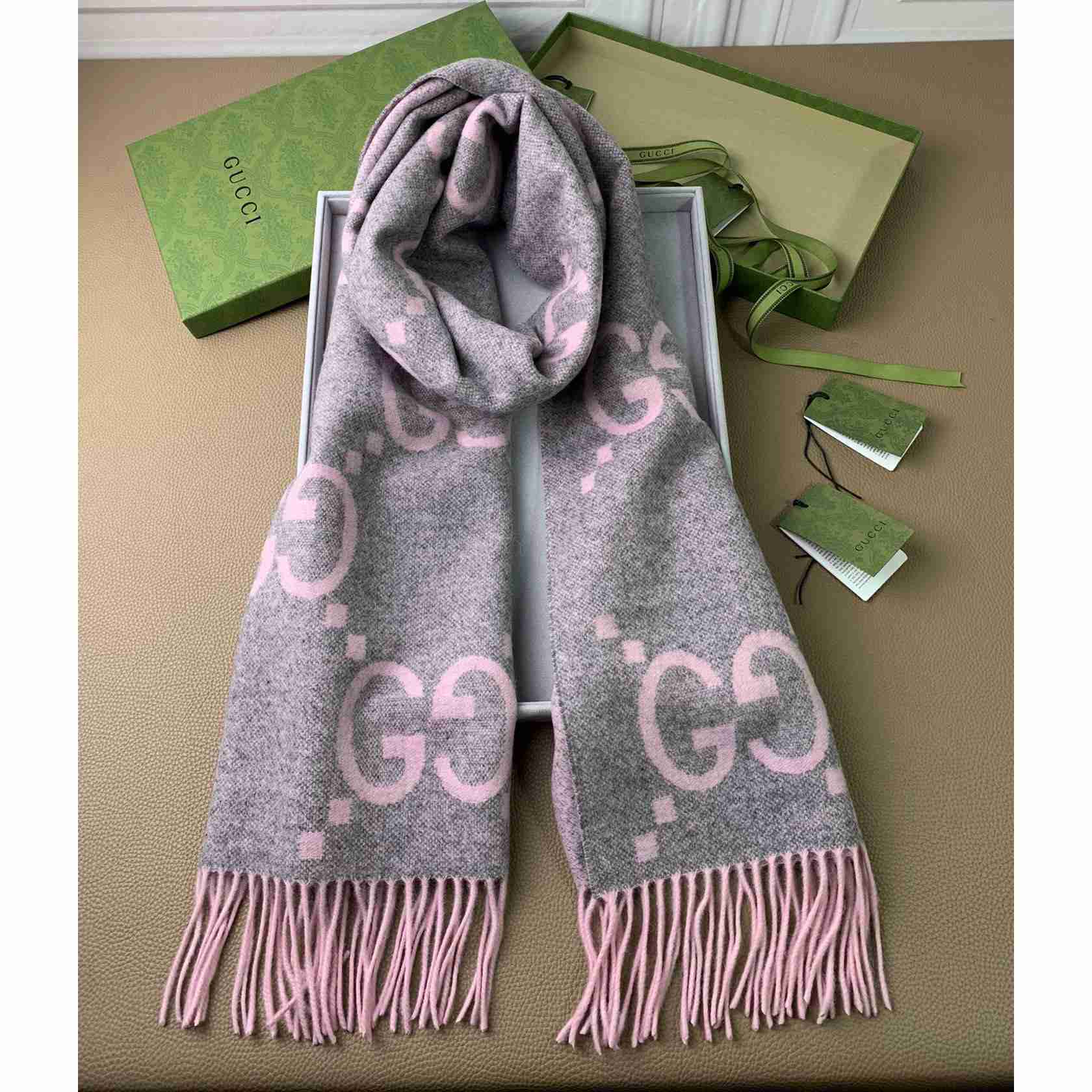 Gucci GG Cashmere Jacquard Scarf - everydesigner