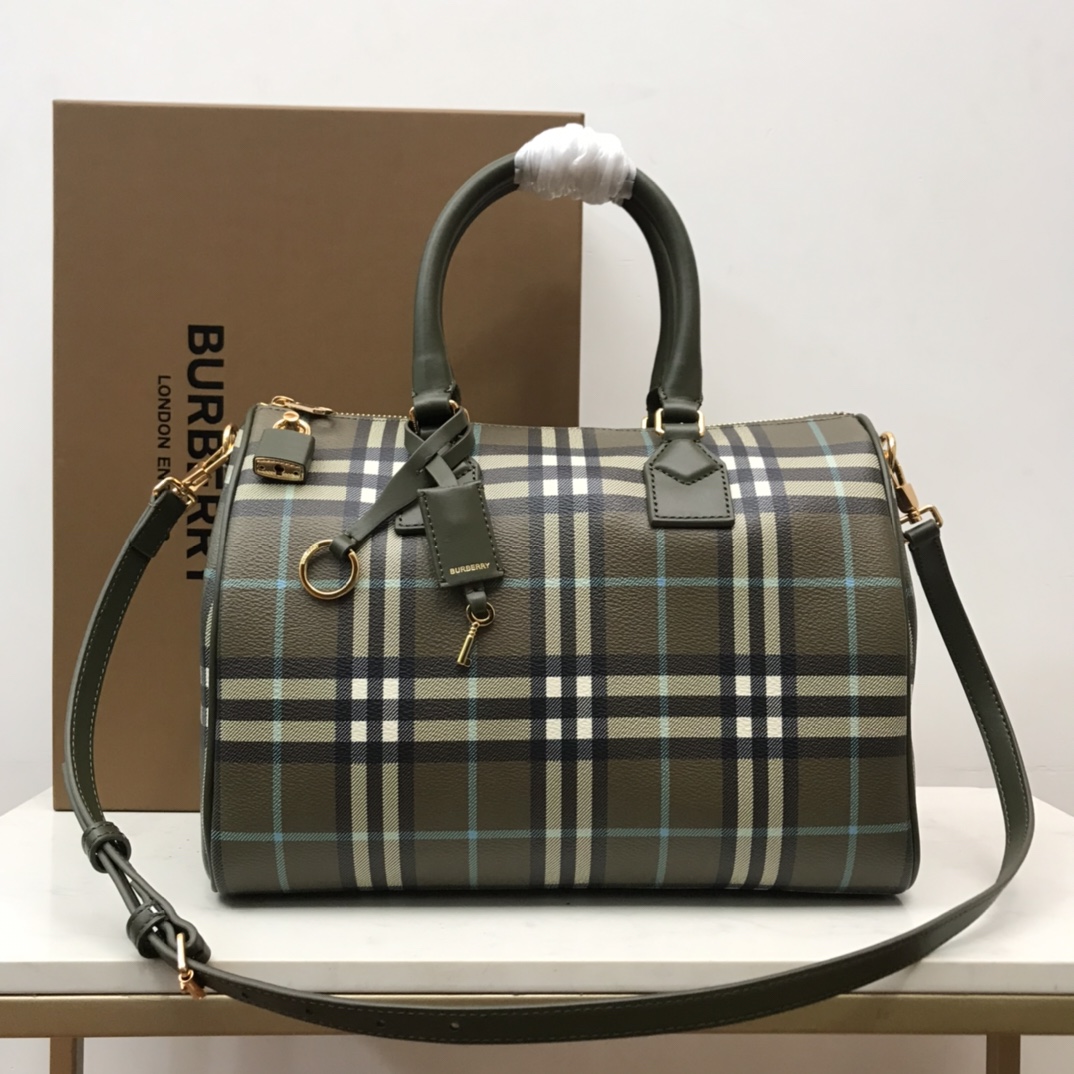 Burberry Check Medium Bowling Bag  - everydesigner