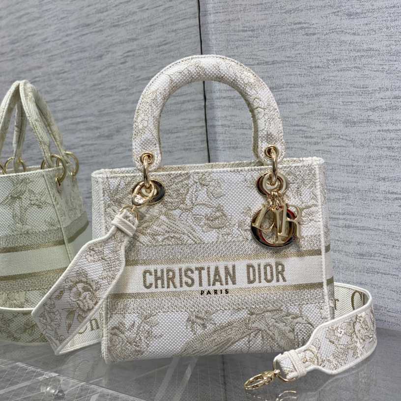 Dior Medium Embroidered Lady D-lite Bag - everydesigner