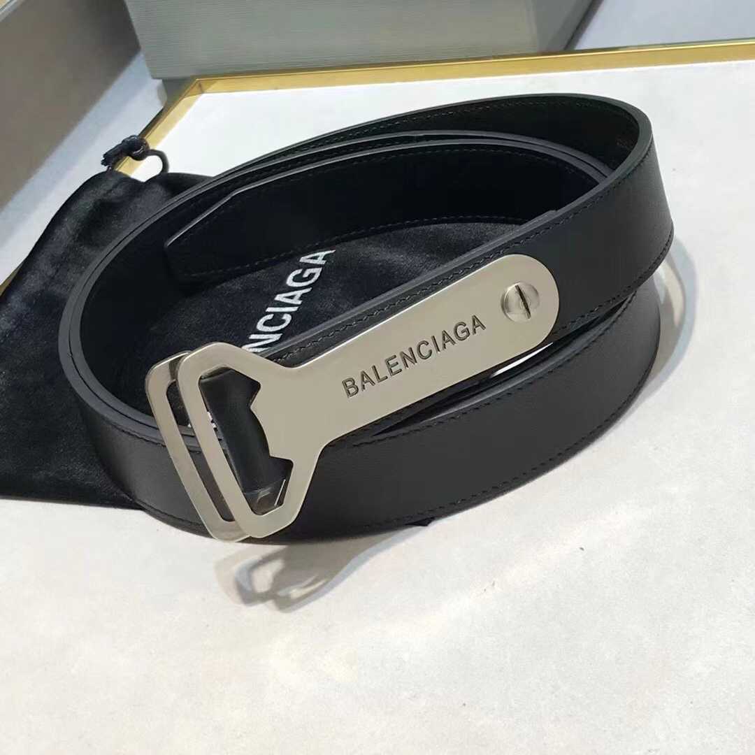 Balenciaga Bottle Opener D Ring Belt In Black - everydesigner