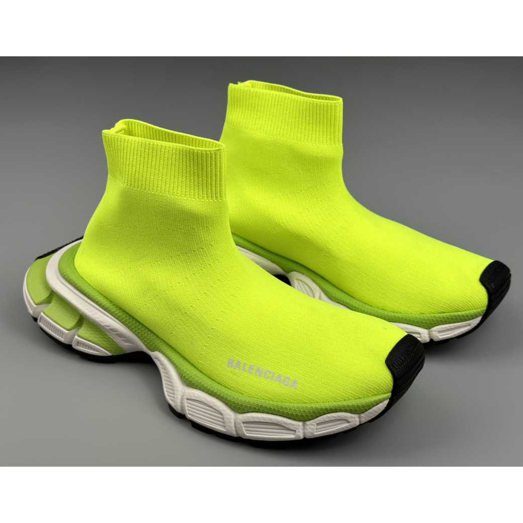 Balenciaga 3XL Sock Recycled Knit Sneaker In Neon Yellow - everydesigner