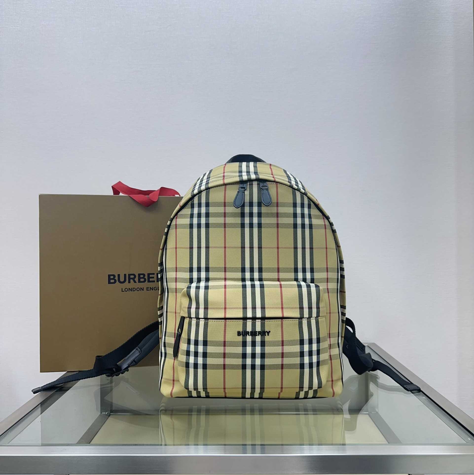 Burberry Checked Fabric Backpack  (30.5-14.5-42.5cm) - everydesigner