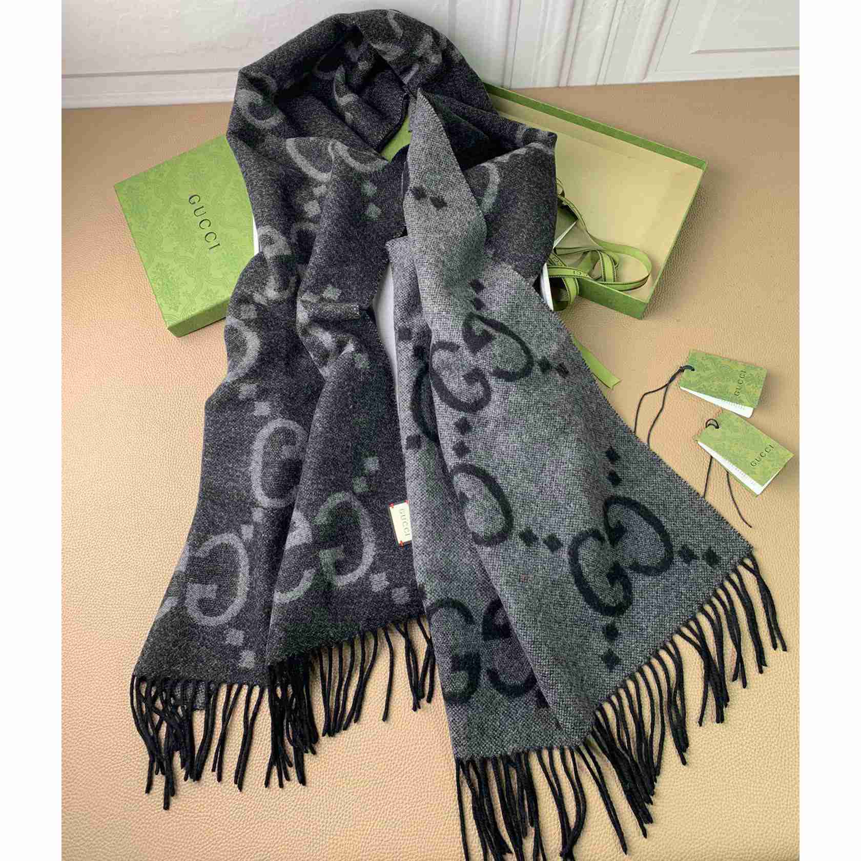 Gucci GG Wool Jacquard Scarf - everydesigner