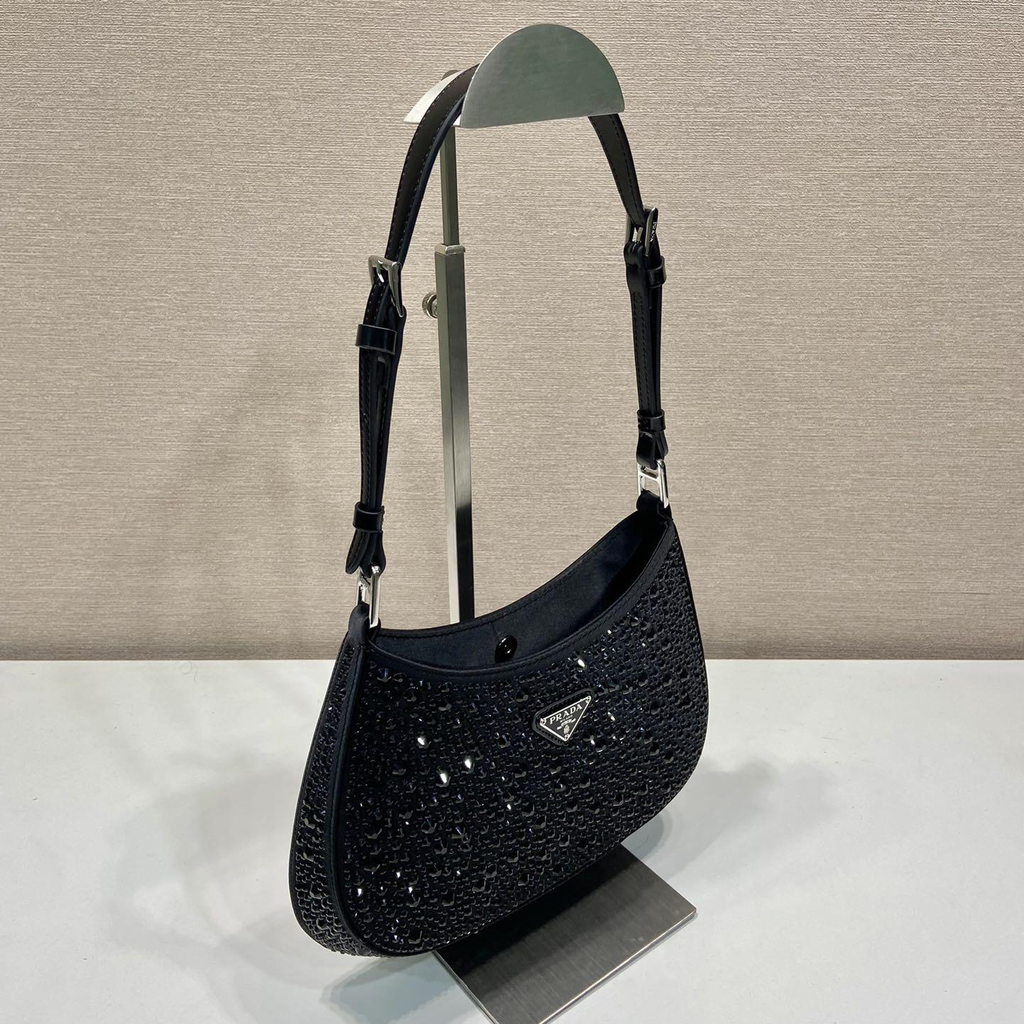 Prada Cleo Satin Bag With Crystals - everydesigner