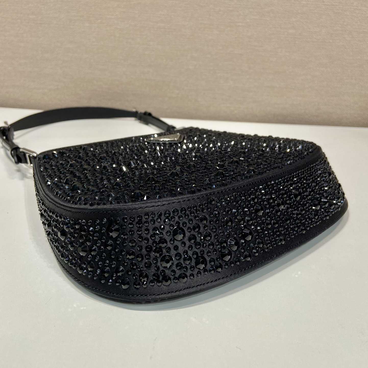 Prada Cleo Satin Bag With Crystals - everydesigner