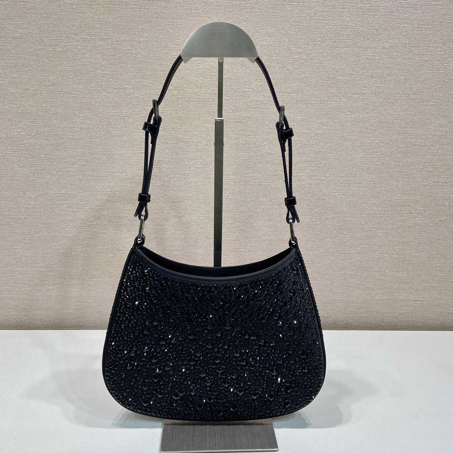 Prada Cleo Satin Bag With Crystals - everydesigner