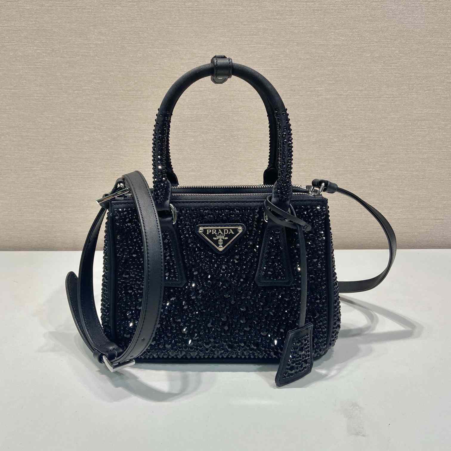 Prada Galleria Satin Mini-bag With Crystals - everydesigner