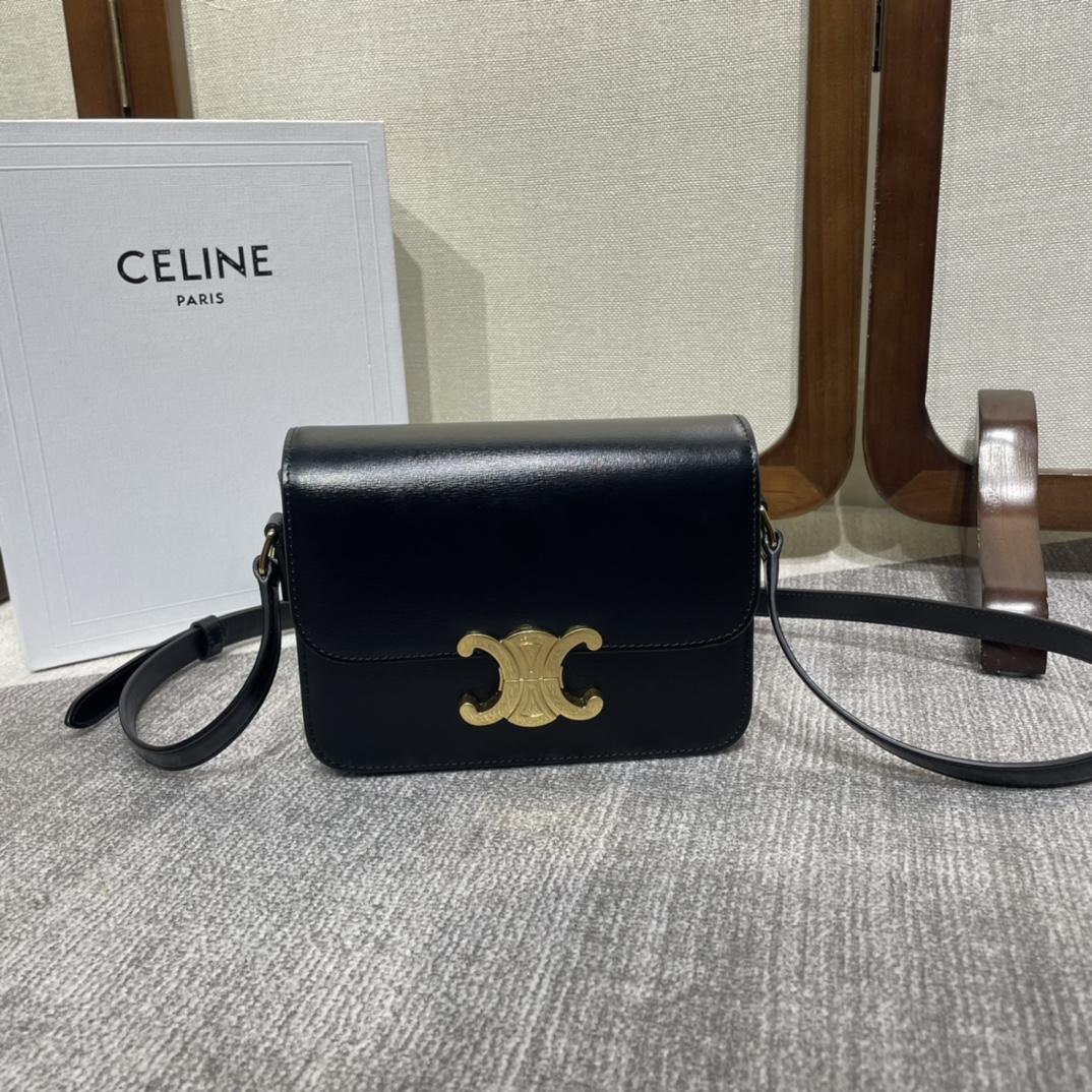 Celine Teen Triomphe Bag In Shiny Calfskin - everydesigner