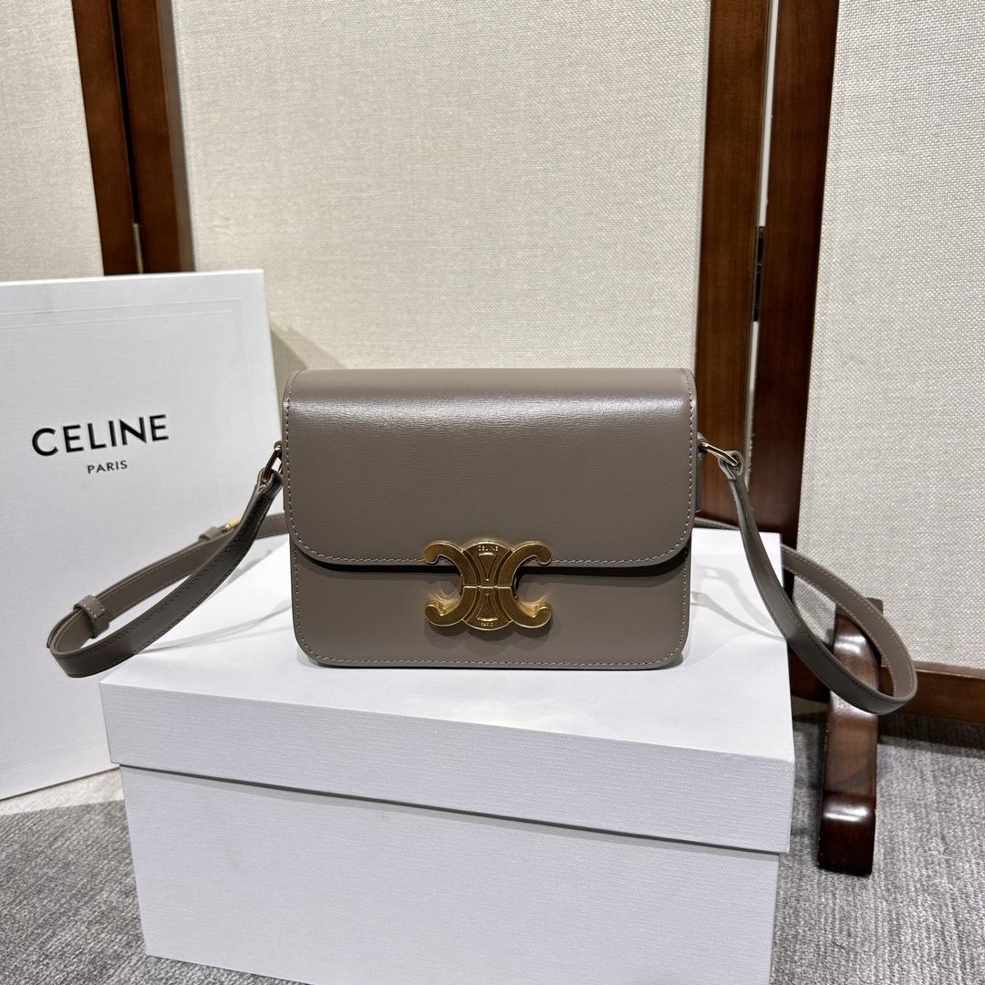 Celine Teen Triomphe Bag In Shiny Calfskin - everydesigner