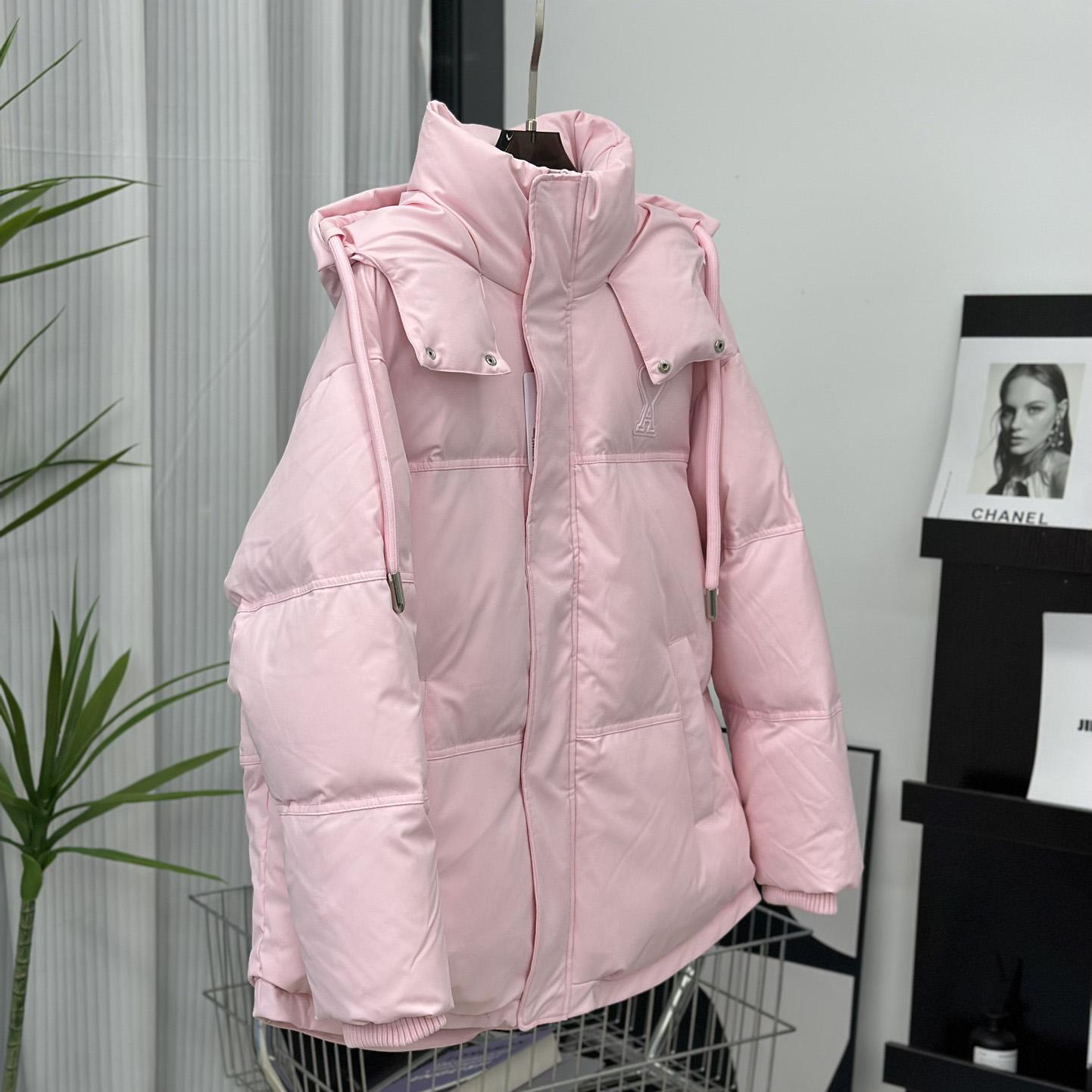 Ami Paris Ami De Coeur Puffer Jacket - everydesigner