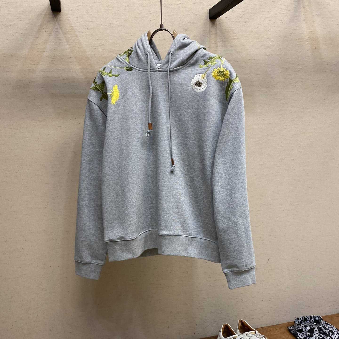 Loewe Anagram Flowers Hoodie In Cotton - everydesigner