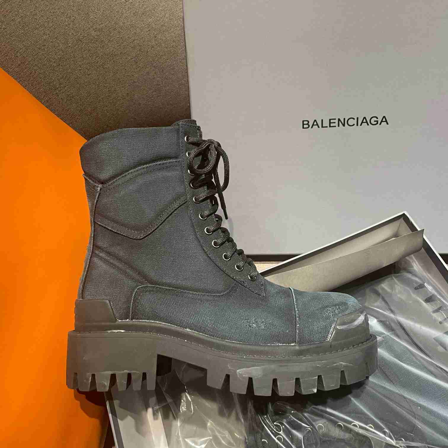 Balenciaga Worn-effect Combat Boots - everydesigner