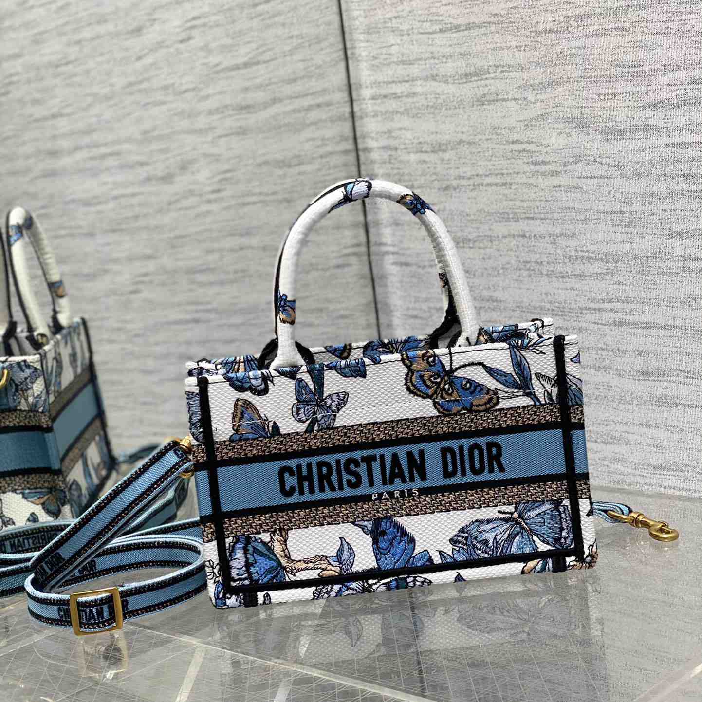 Dior Mini Dior Book Tote With Strap - everydesigner