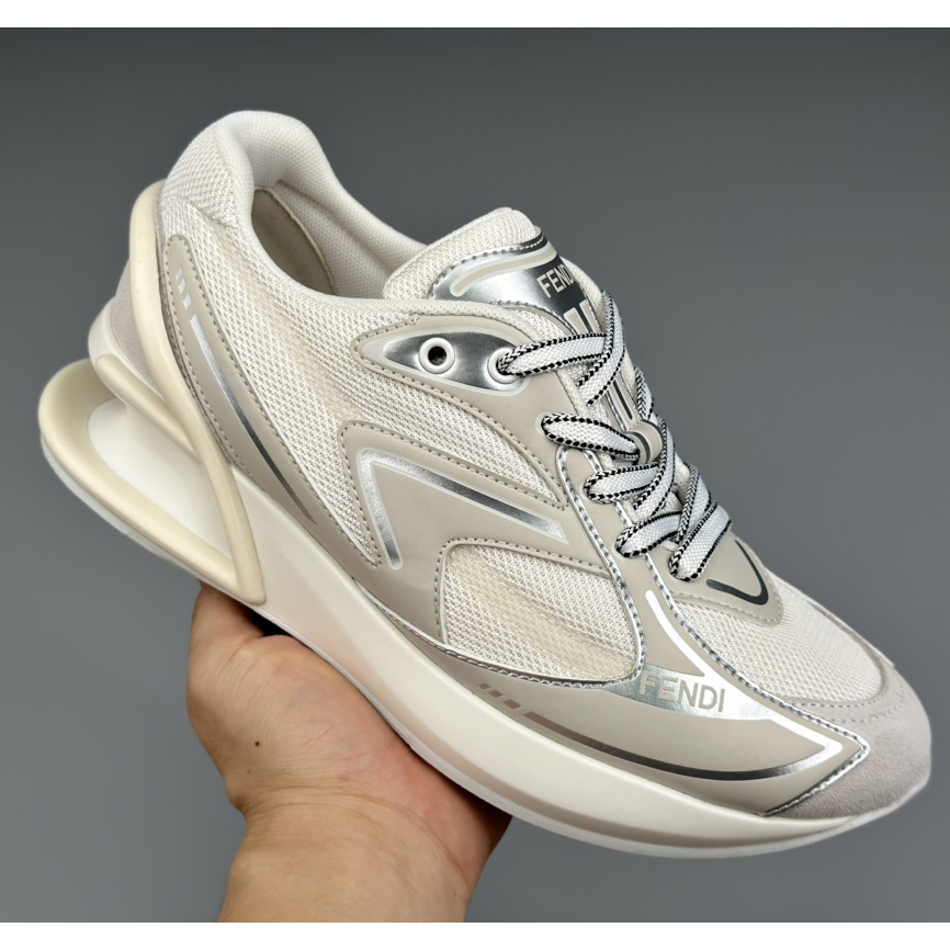 Fendi First 1 White Fabric Running Shoe - everydesigner