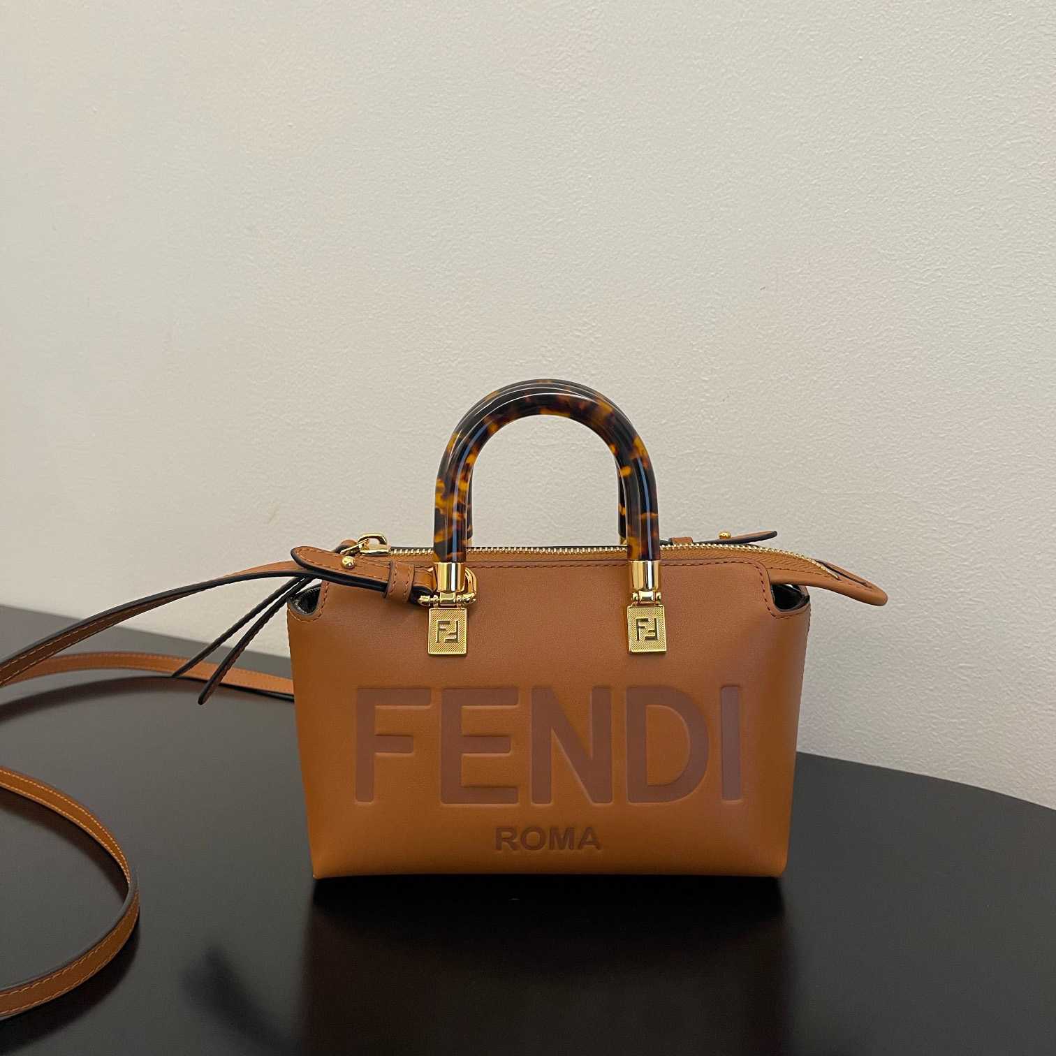 Fendi By The Way Mini Small Brown Leather Boston Bag  - everydesigner