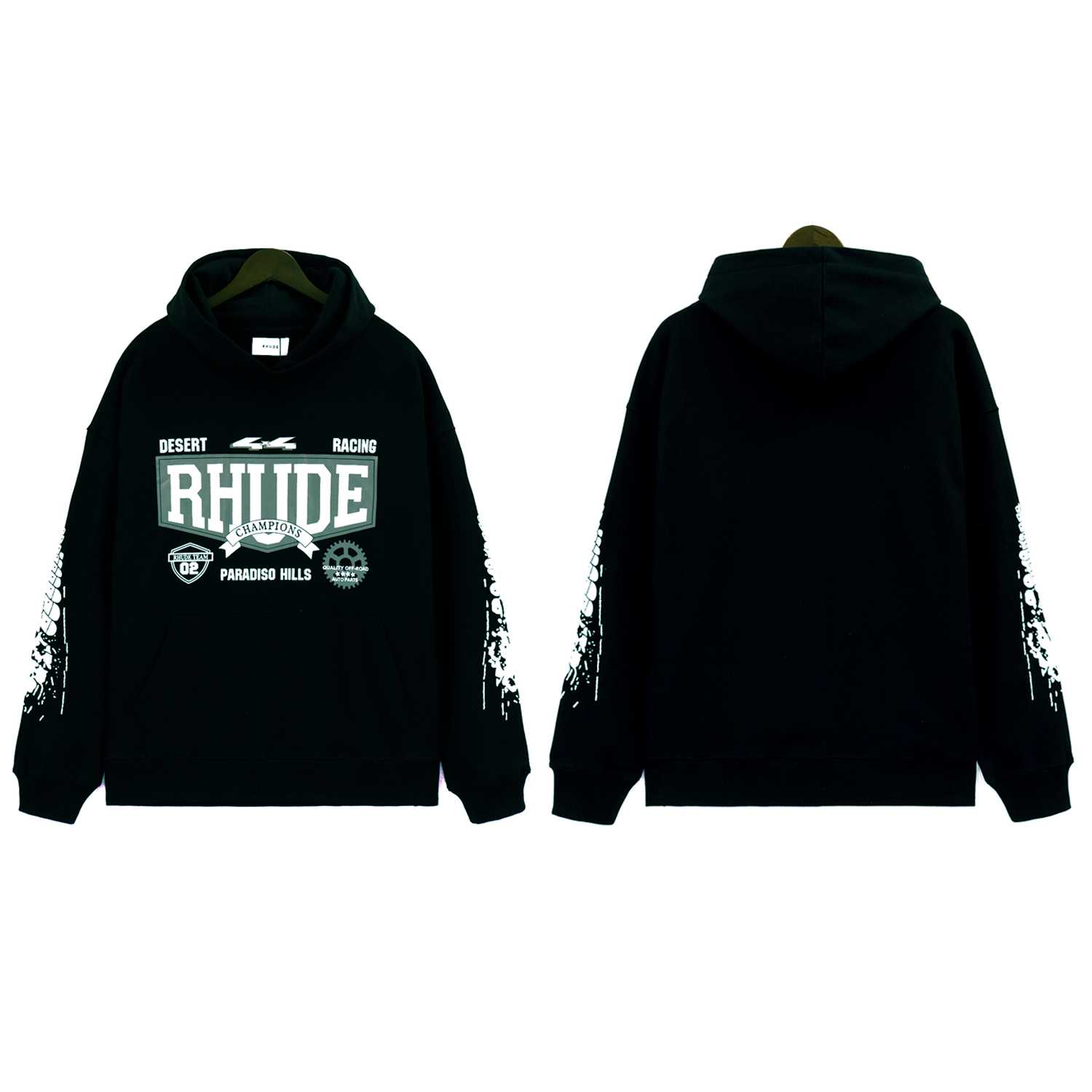 Rhude Black 4x4 Hoodie - everydesigner