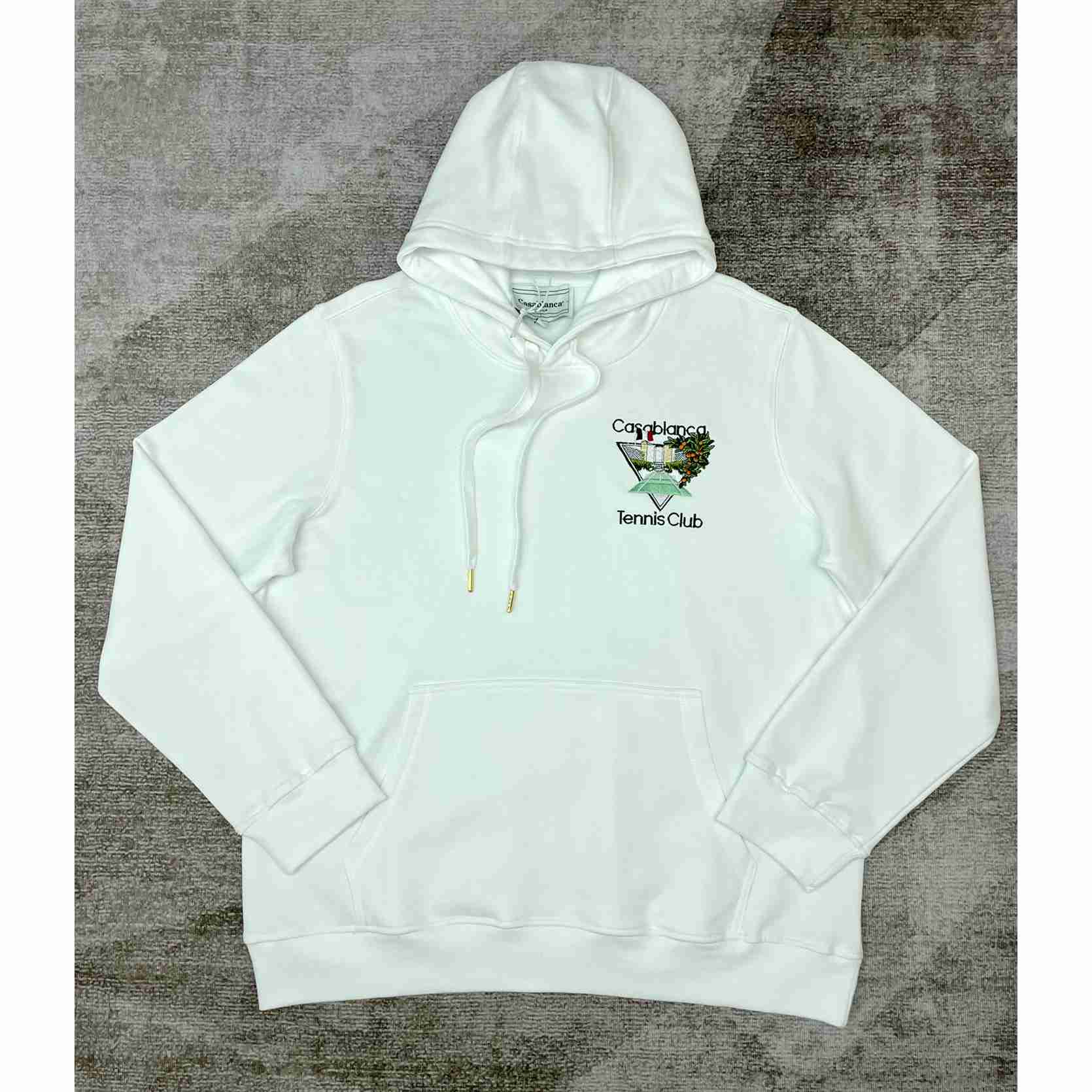 Casablanca Embroidered-logo Organic Cotton Hoodie - everydesigner