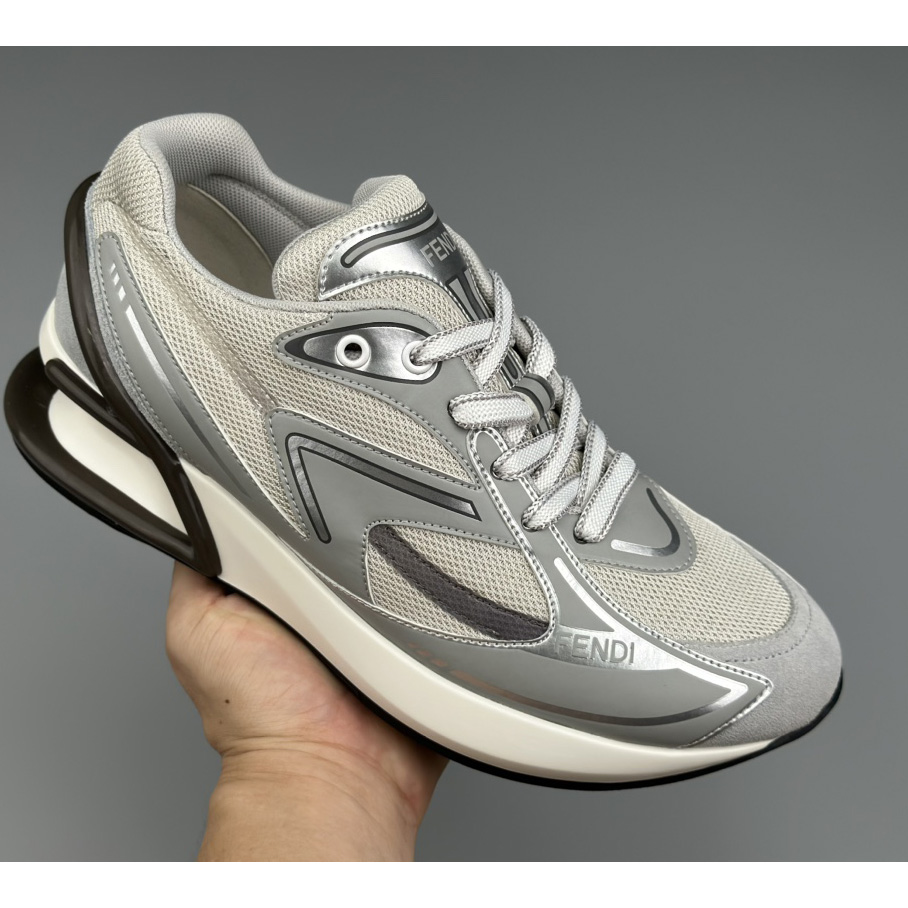 Fendi First 1 Gray Fabric Trainers - everydesigner