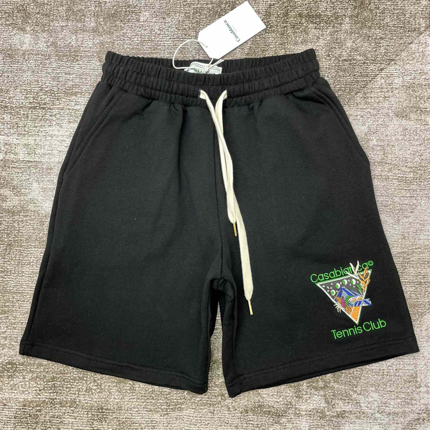 Casablanca Tennis Club Icon Embroidered Shorts  - everydesigner