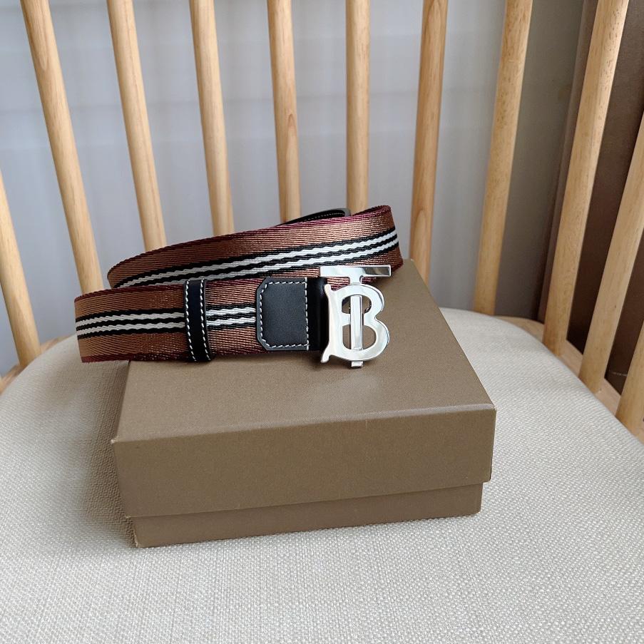 Burberry Icon Stripe Logo-buckle Belt - everydesigner