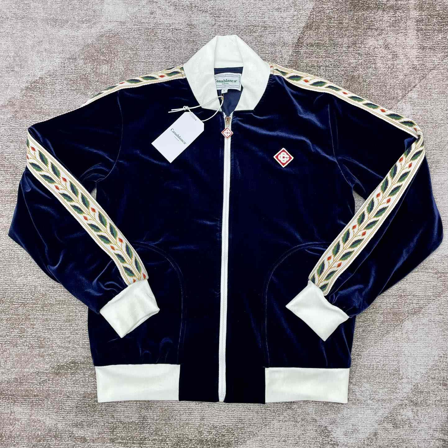 Casablanca Laurel Logo Patch Zipped Track Jacket - everydesigner