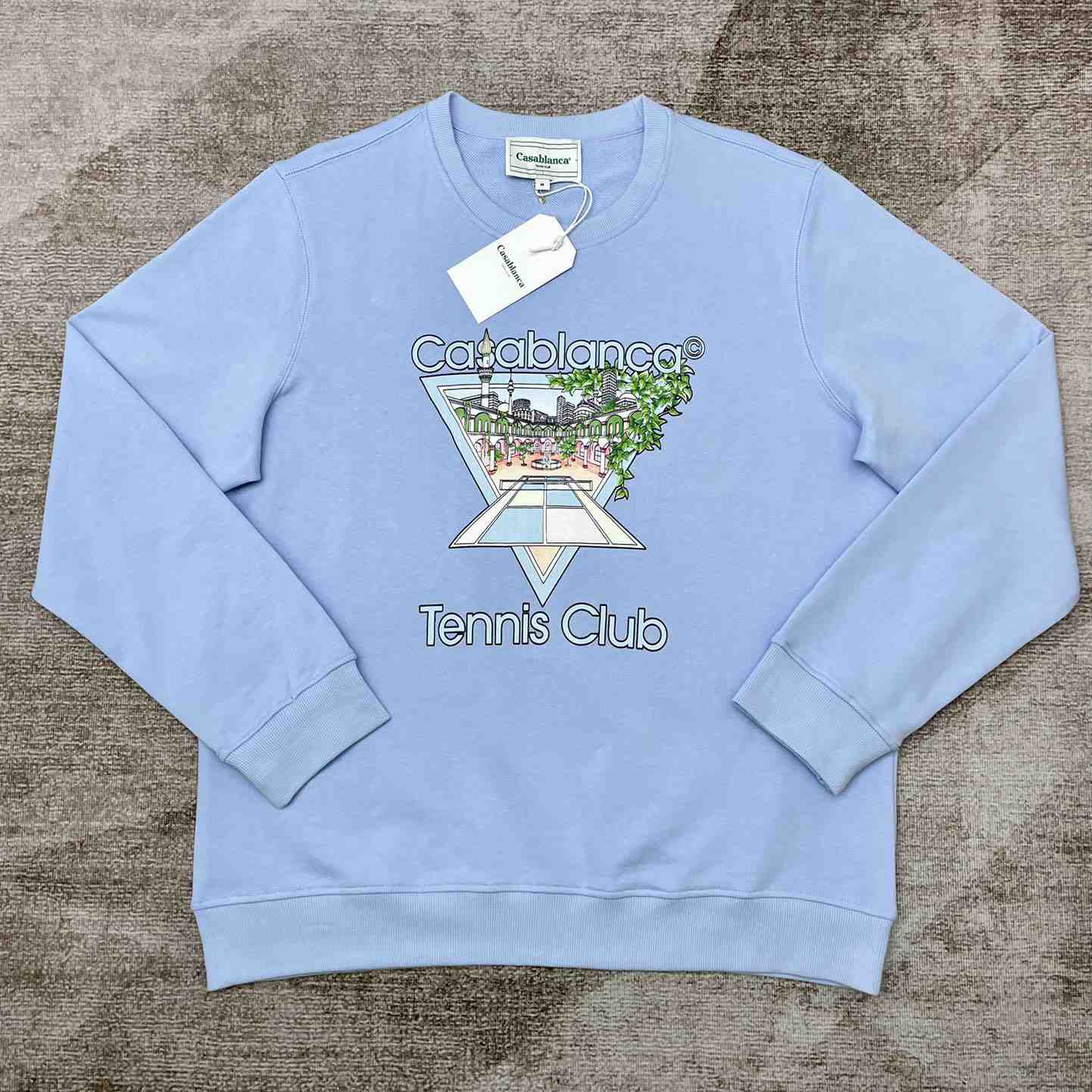 Casablanca Tennis Club Icon Printed Crewneck Sweatshirt - everydesigner