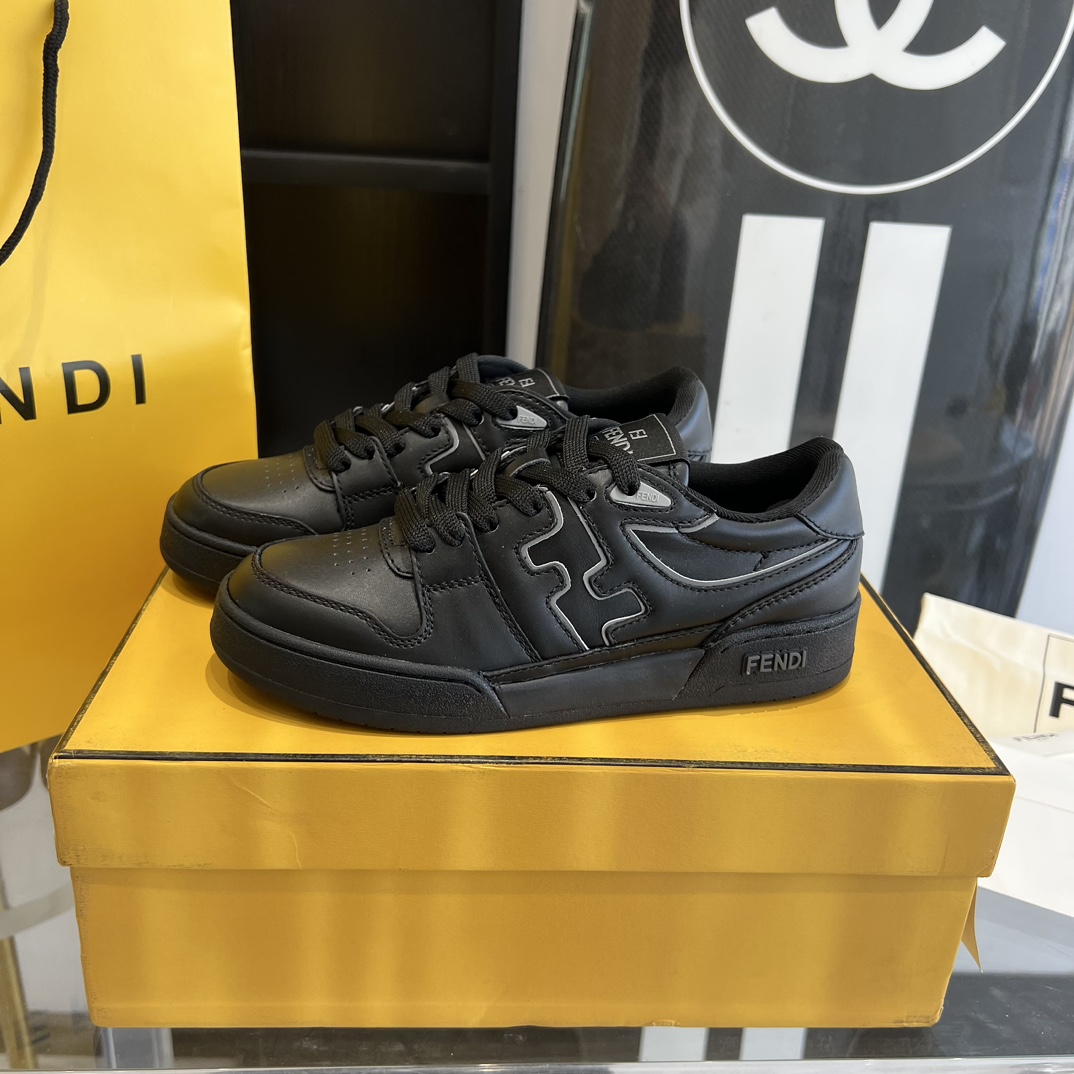 Fendi Fendi Match Black Leather Low-tops Sneakers - everydesigner