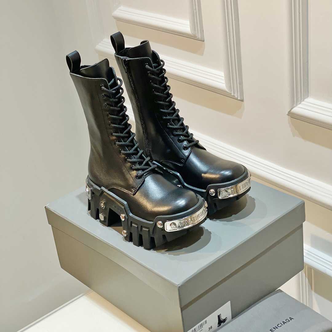 Balenciaga Bulldozer Lace-Up Boot In Black - everydesigner