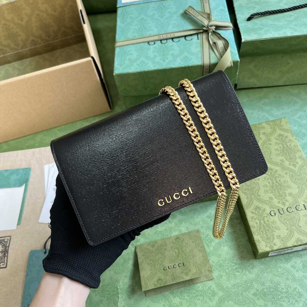 Gucci Chain Wallet With Gucci Script (12.5x 20x 4cm) - everydesigner