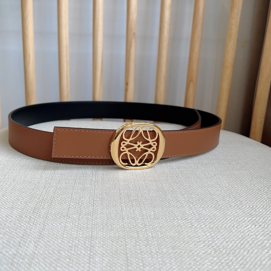 Loewe Reversible Anagram Ellipse belt In Smooth Calfskin - everydesigner